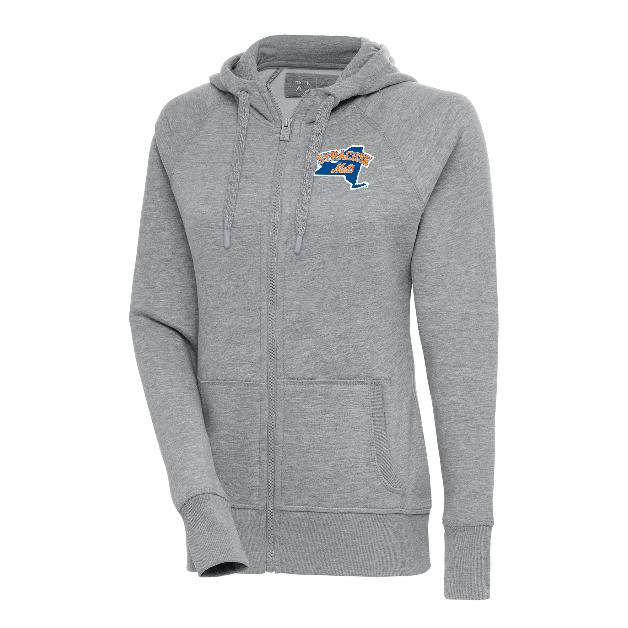 Women’s Antigua  Heather Gray Syracuse Mets Victory Full-Zip Hoodie