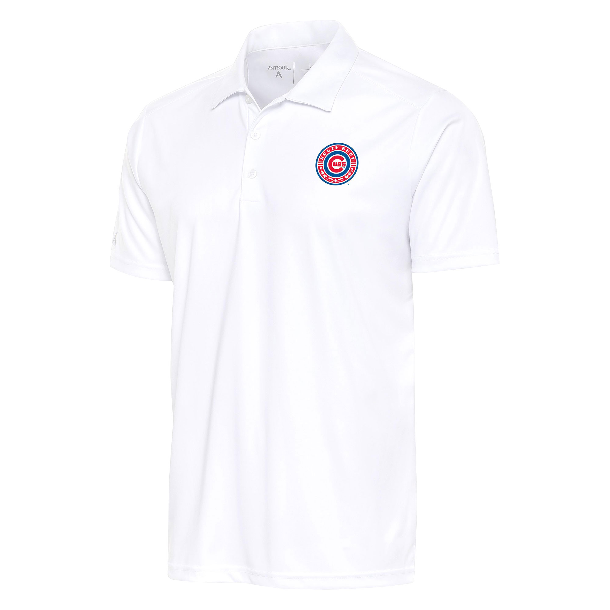 Men’s Antigua  White South Bend Cubs Tribute Polo