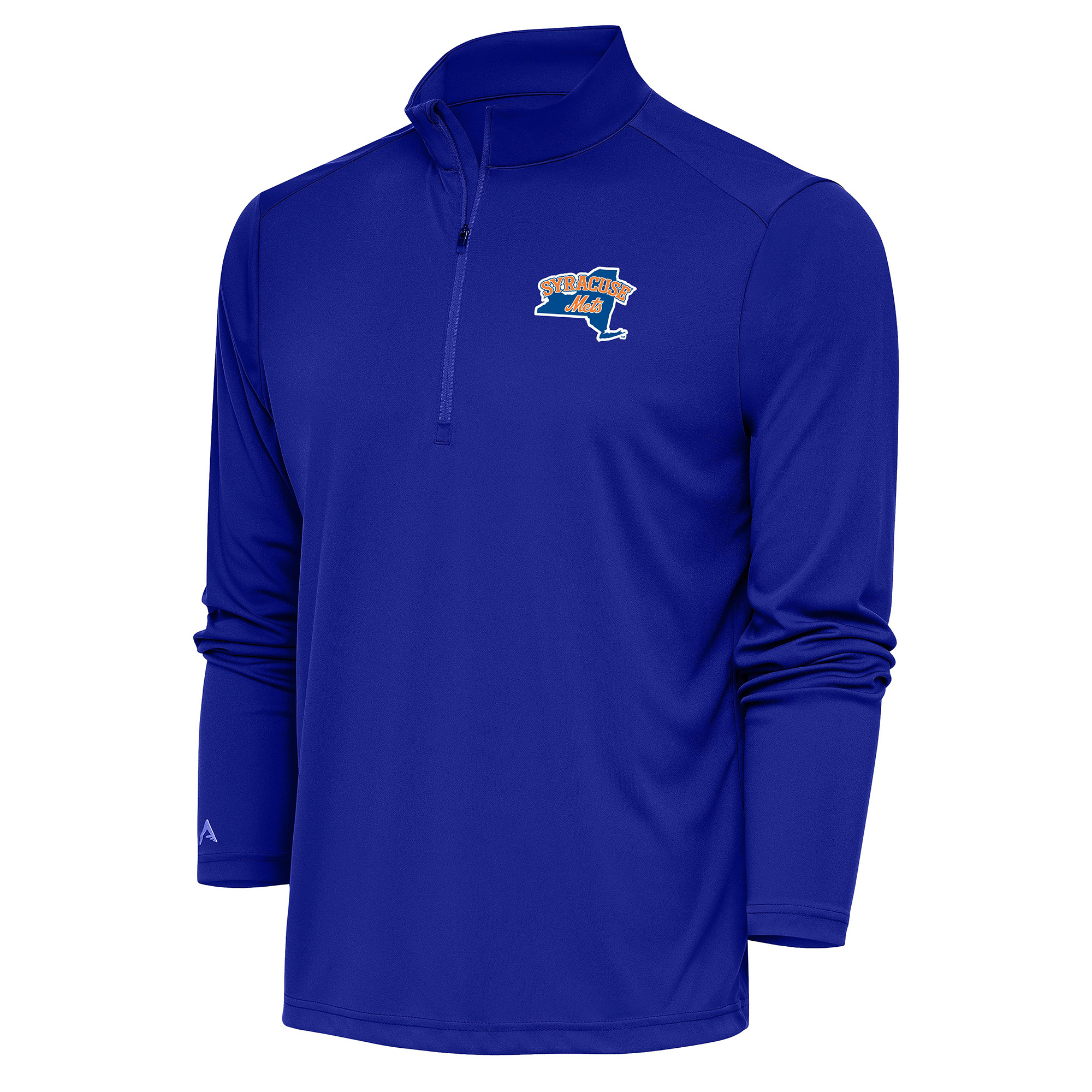 Men’s Antigua  Royal Syracuse Mets Tribute Quarter-Zip Pullover Top