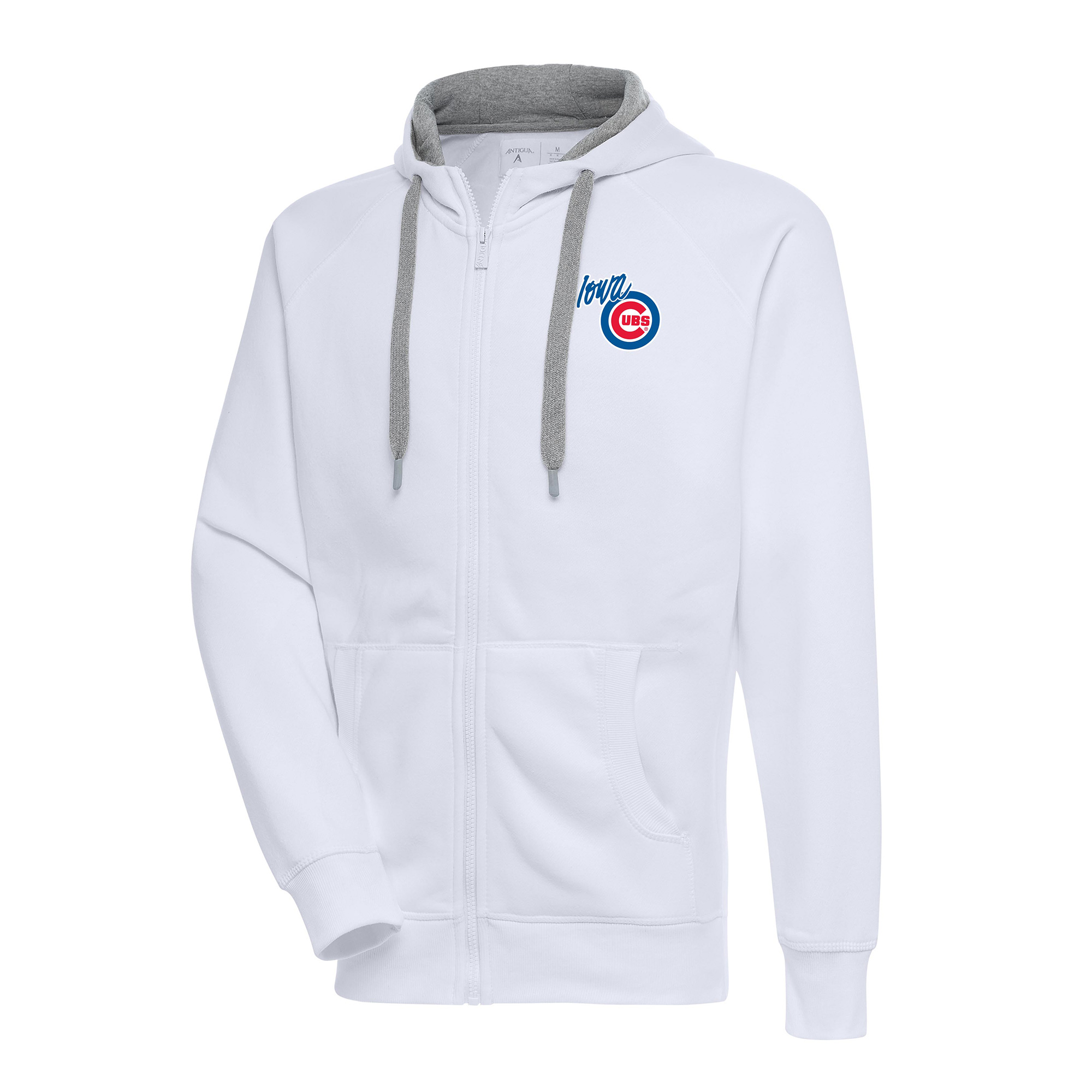 Men’s Antigua White Iowa Cubs Victory Full-Zip Hoodie