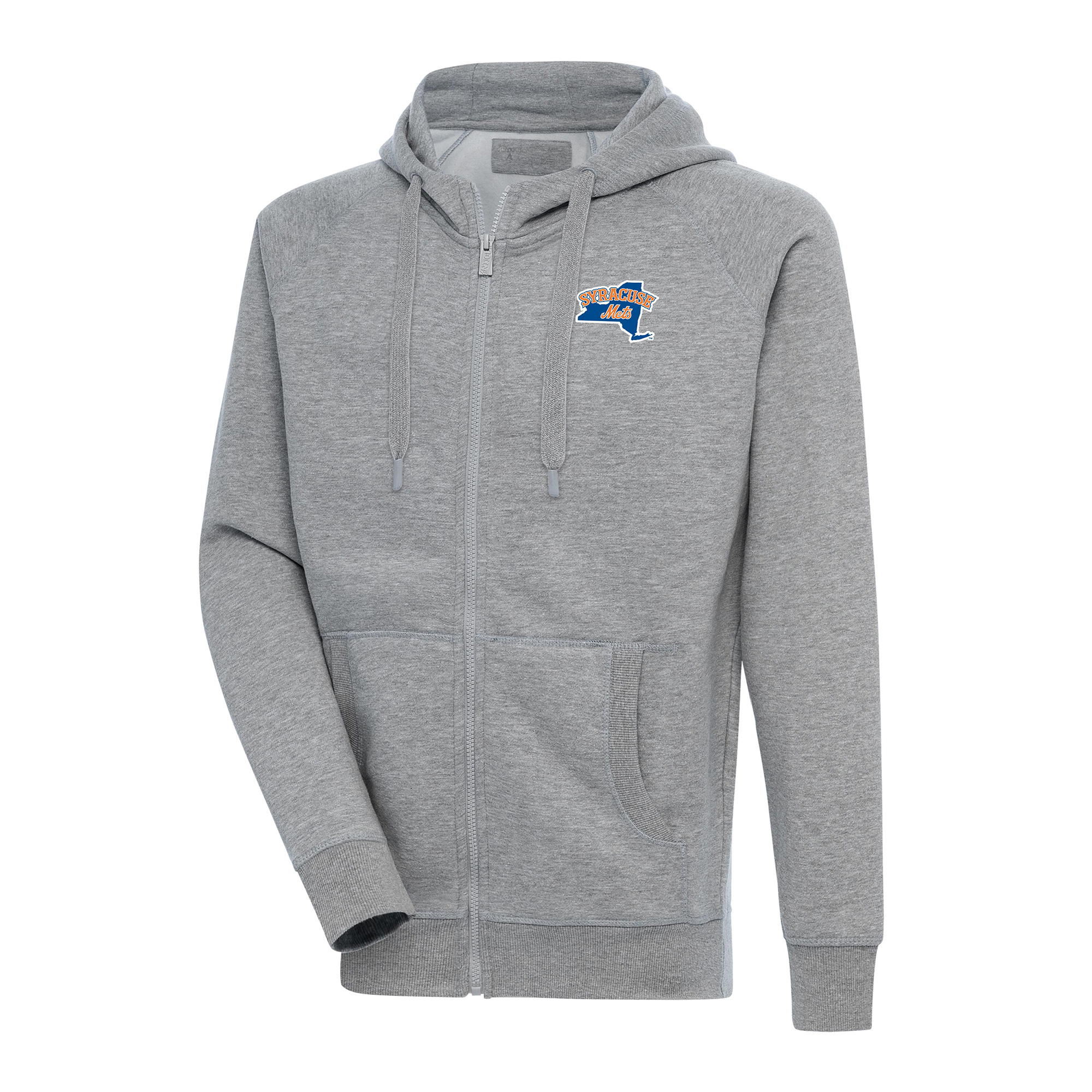 Men’s Antigua  Heather Gray Syracuse Mets Victory Full-Zip Hoodie
