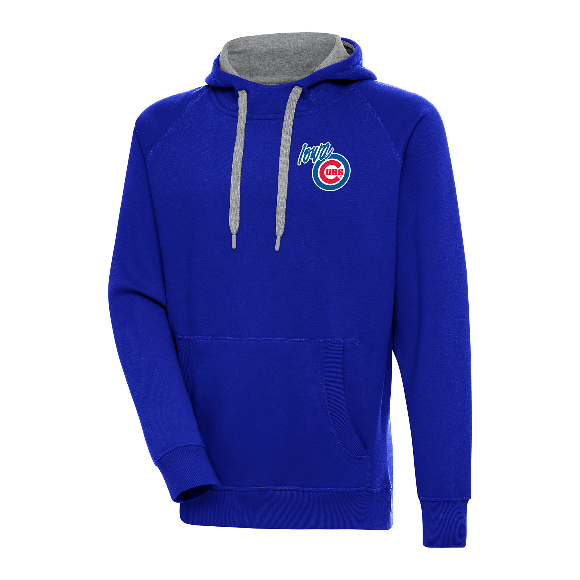 Men’s Antigua Royal Iowa Cubs Victory Pullover Hoodie