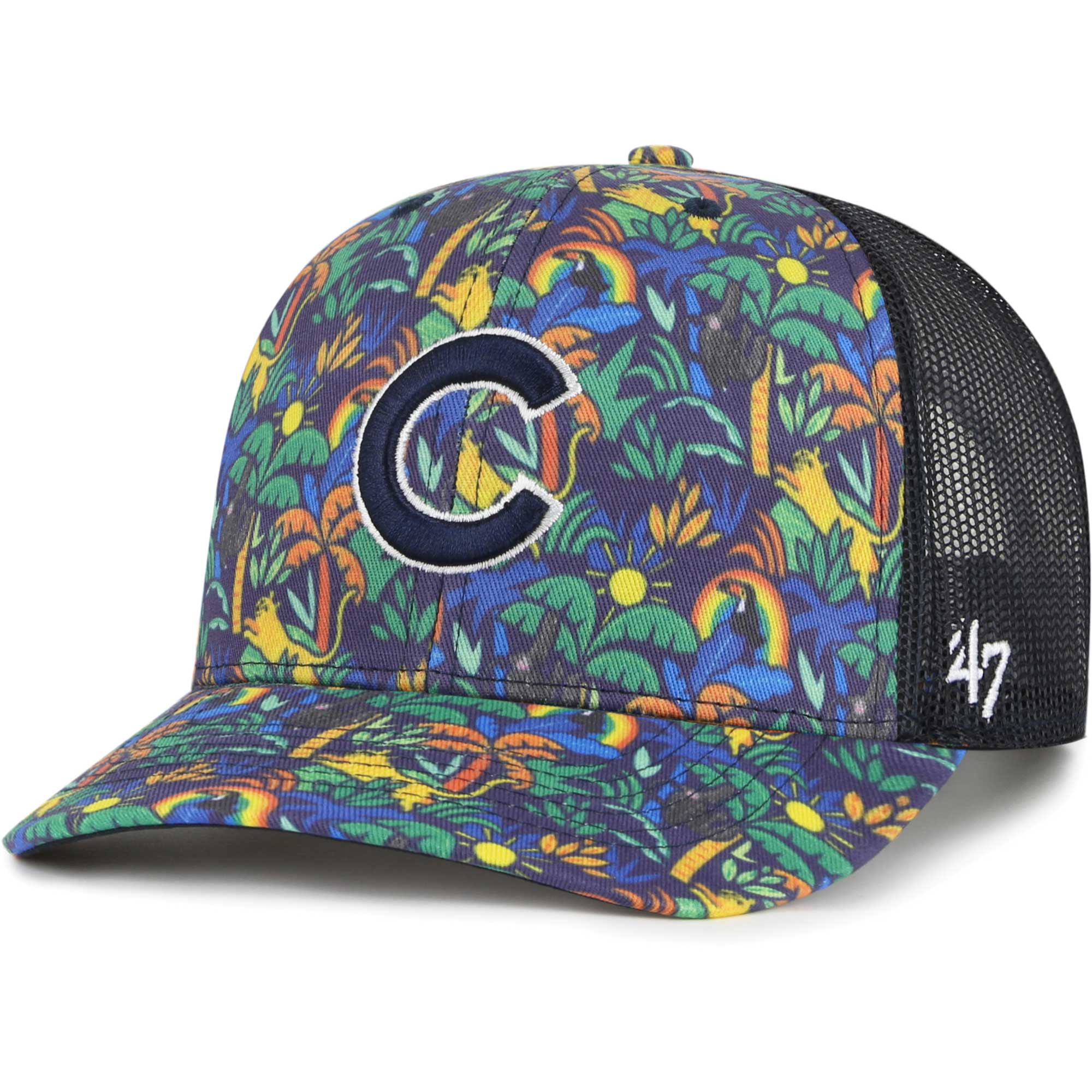 Youth ’47 Navy Chicago Cubs Jungle Gym Adjustable Trucker Hat