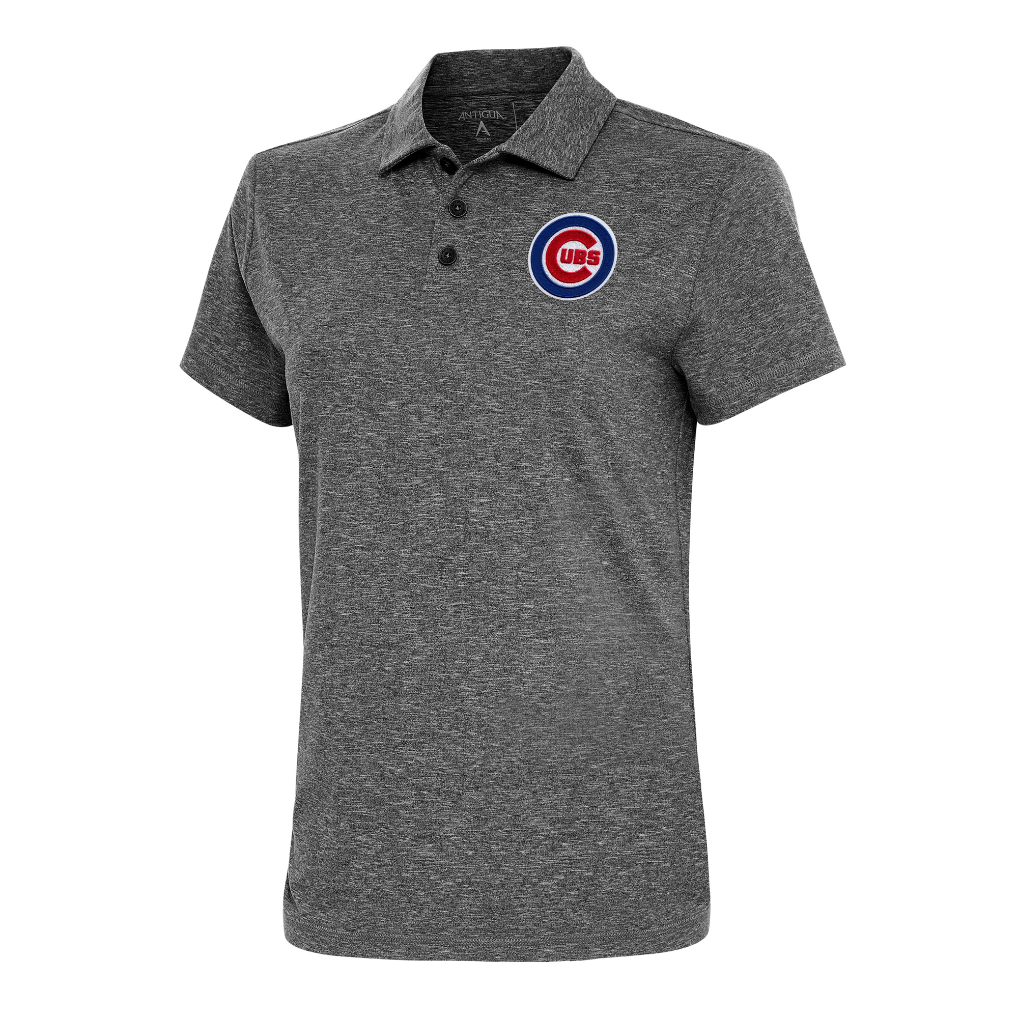 Women’s Antigua  Heather Black Chicago Cubs Motivated Polo