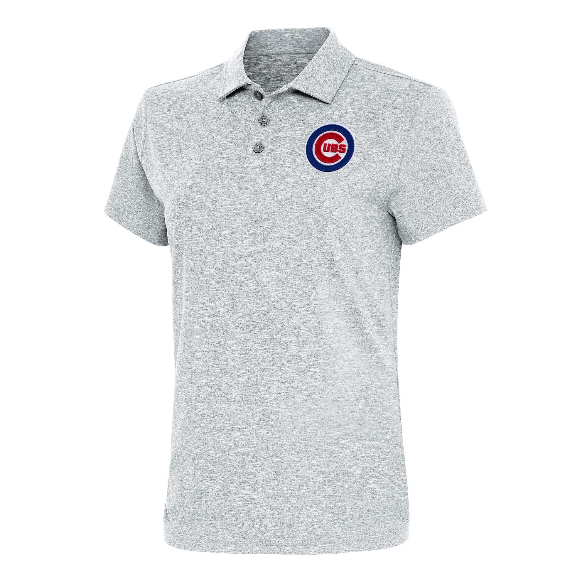 Women’s Antigua Heather Gray Chicago Cubs Motivated Polo
