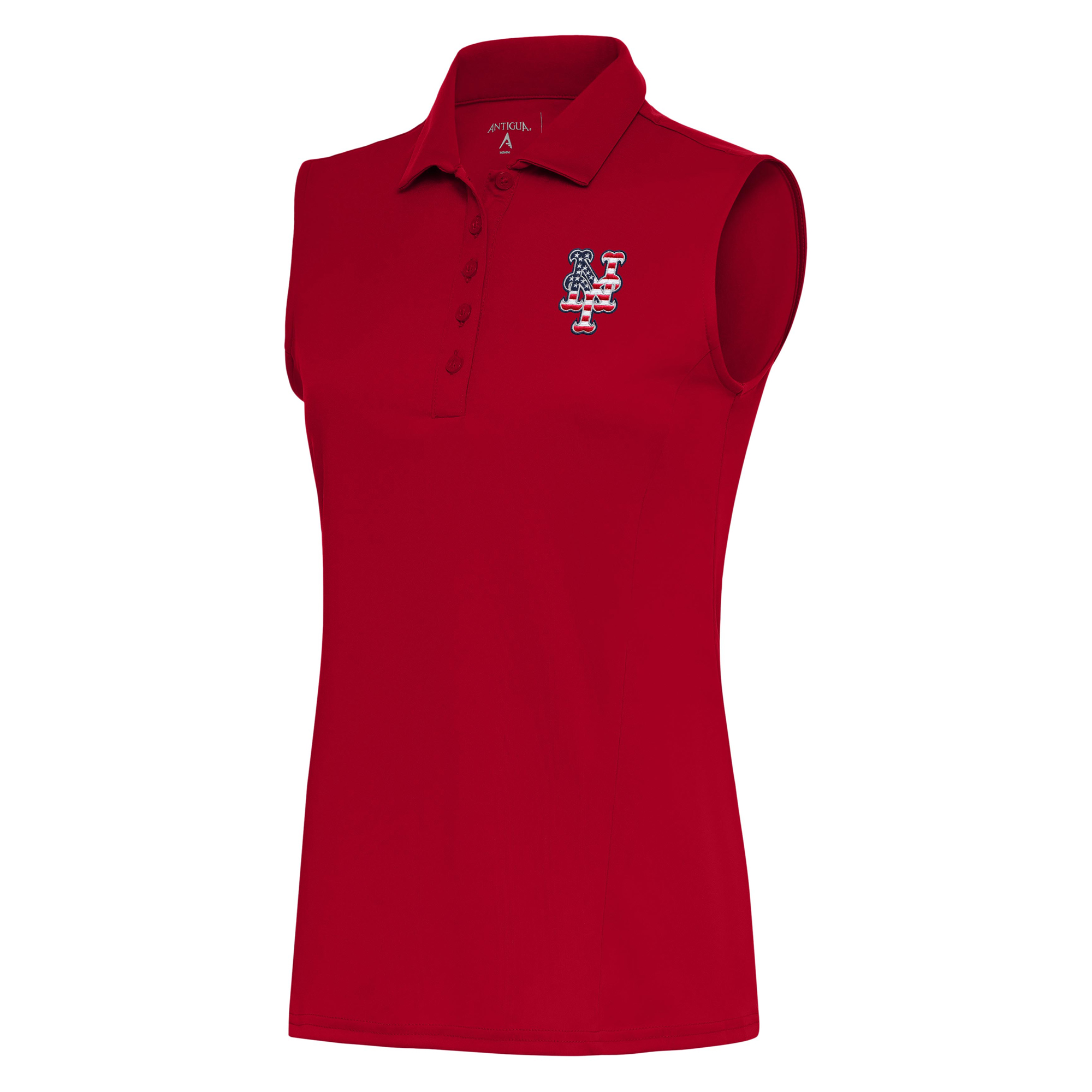 Women’s Antigua  Red New York Mets Patriotic Sleeveless Tribute Polo