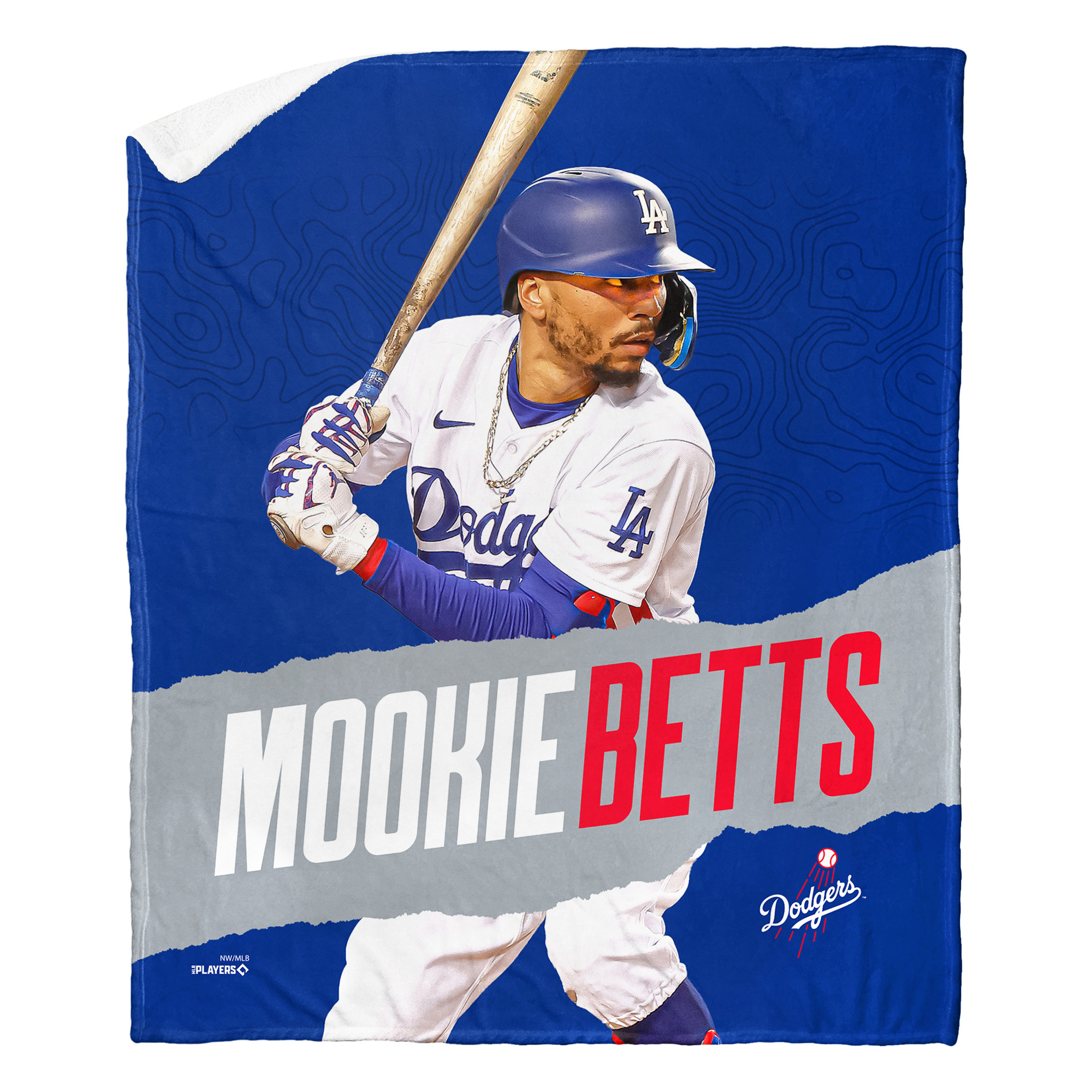 The Northwest Group Mookie Betts Los Angeles Dodgers 50” x 60” Player Silk Touch Sherpa Throw Blanket