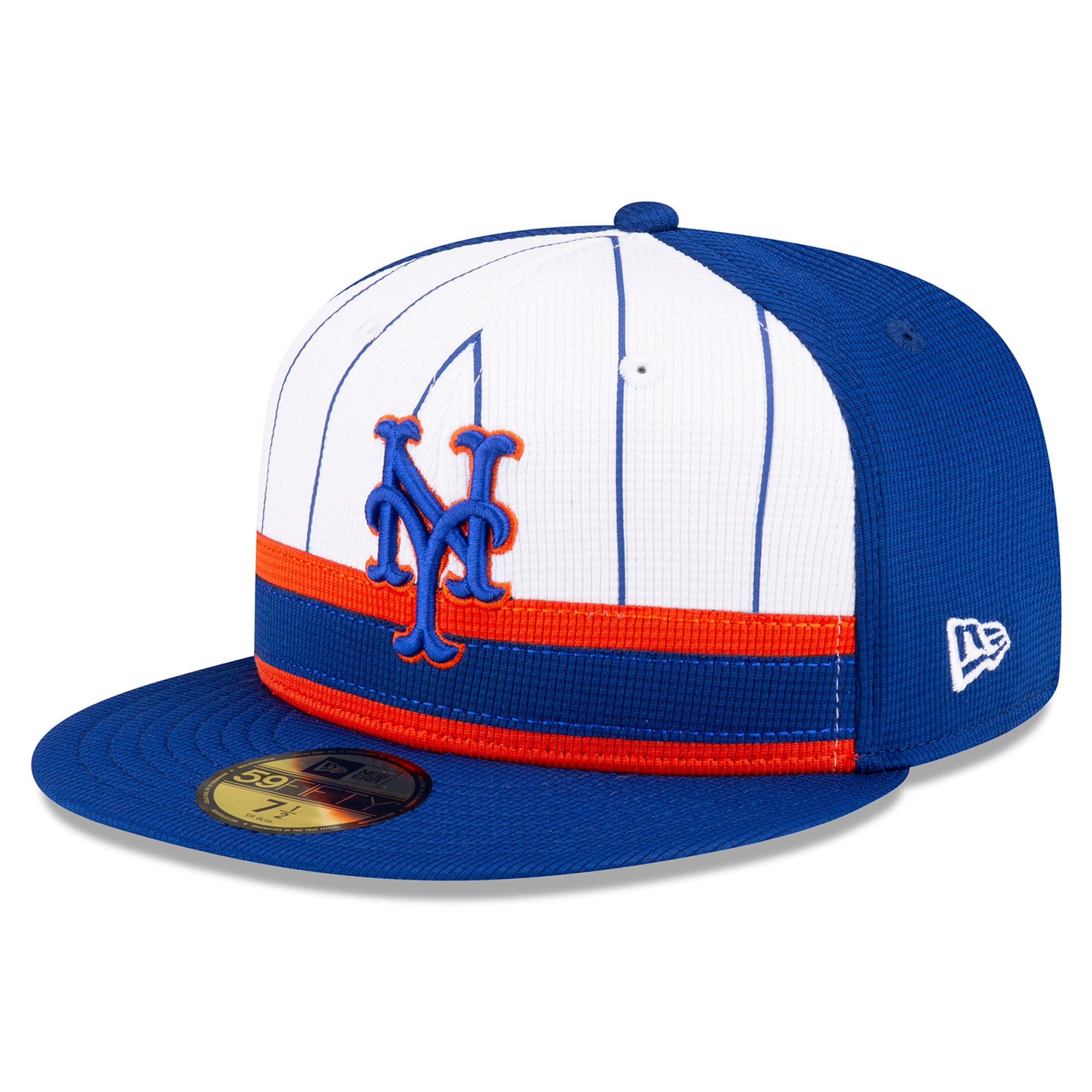 Youth New Era  White New York Mets 2024 Batting Practice 59FIFTY Fitted Hat