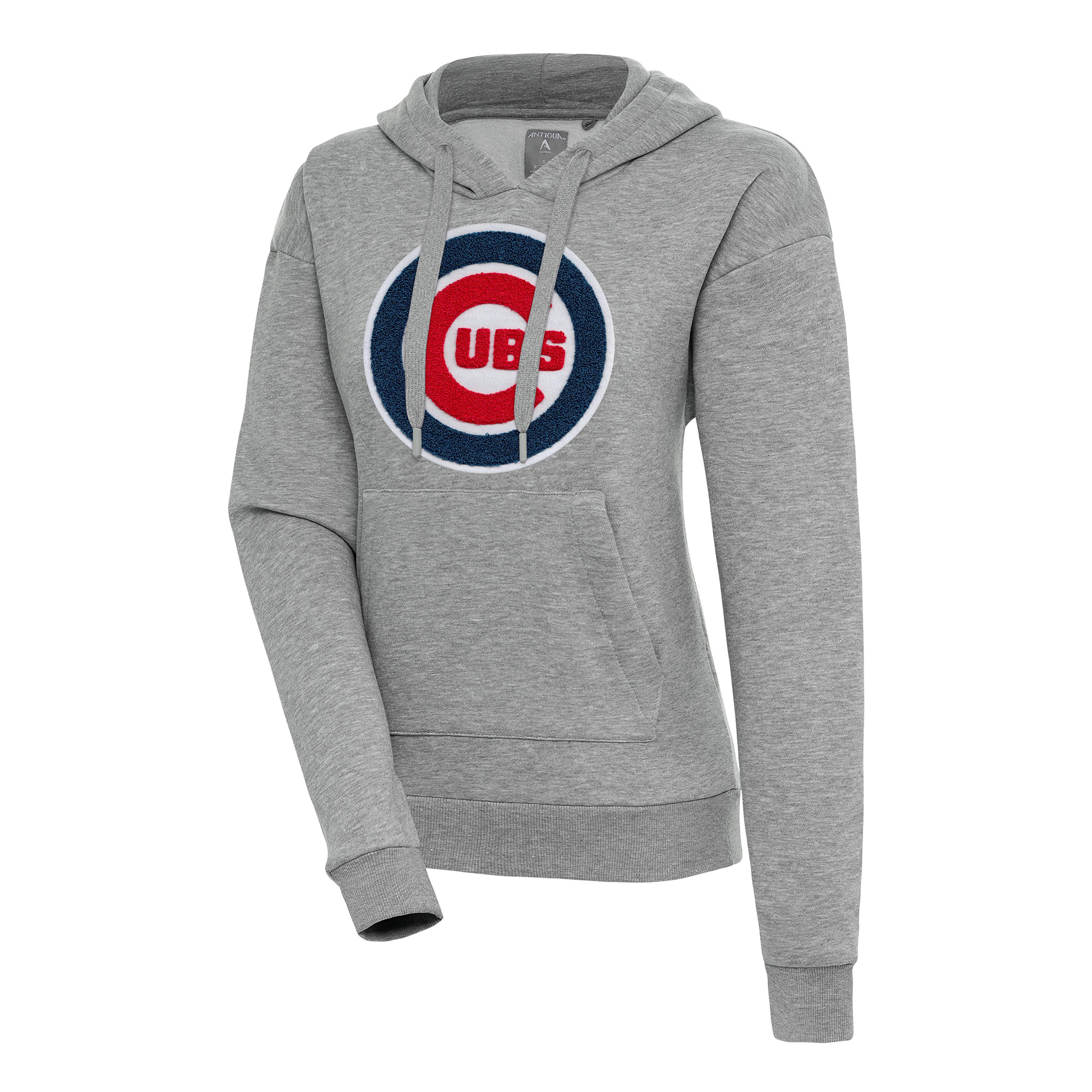 Women’s Antigua Heather Gray Chicago Cubs Victory Pullover Hoodie