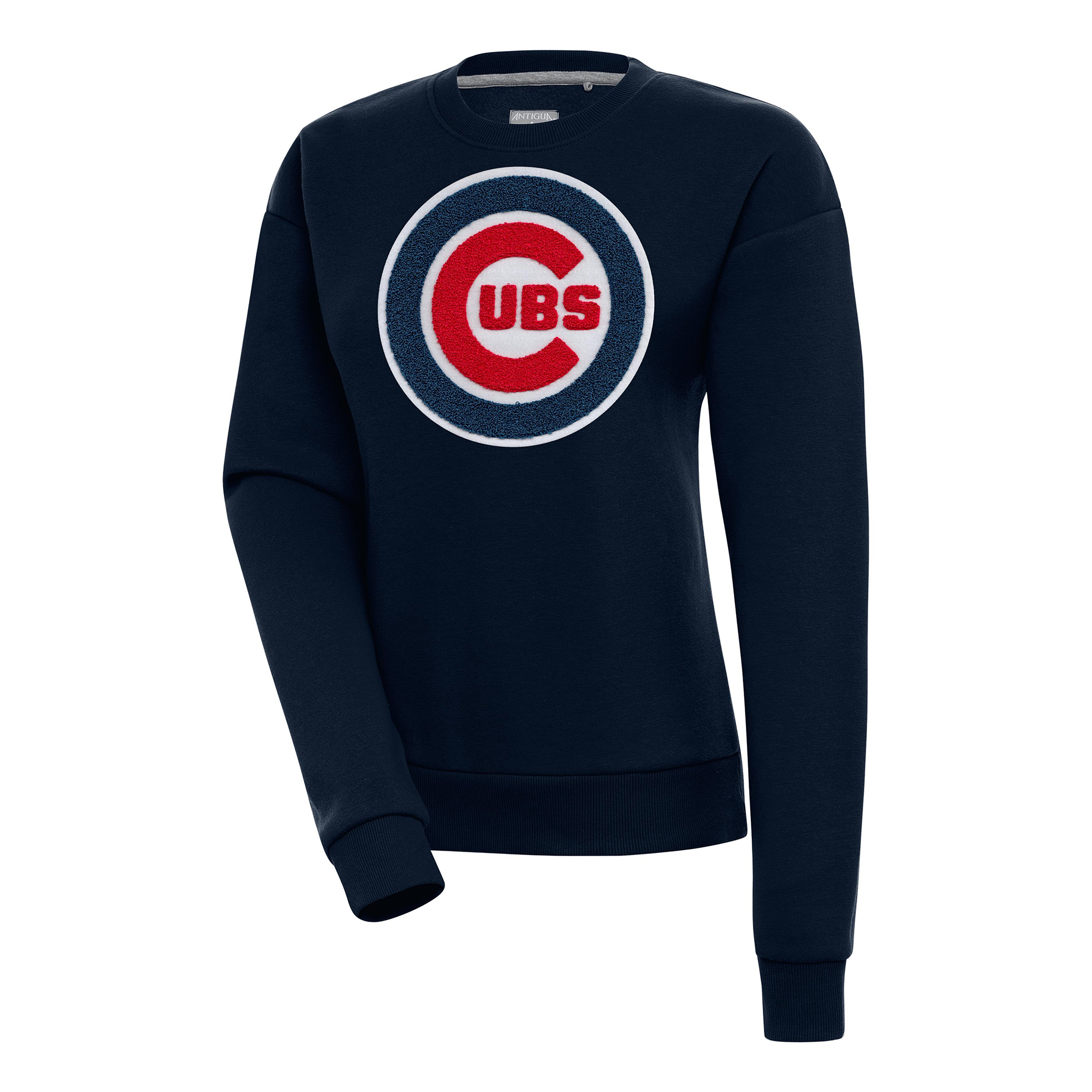 Women’s Antigua  Navy Chicago Cubs Victory Chenille Pullover Sweatshirt