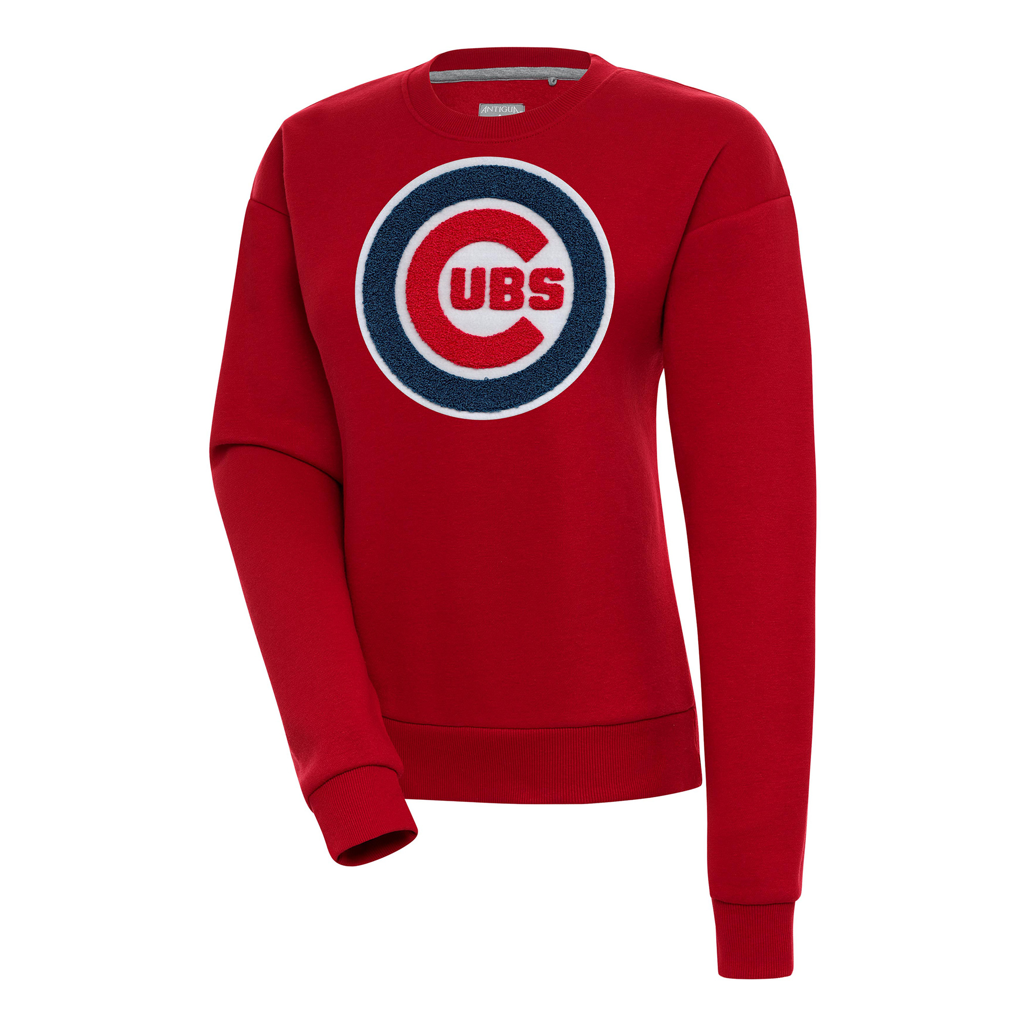 Women’s Antigua Red Chicago Cubs Victory Chenille Pullover Sweatshirt