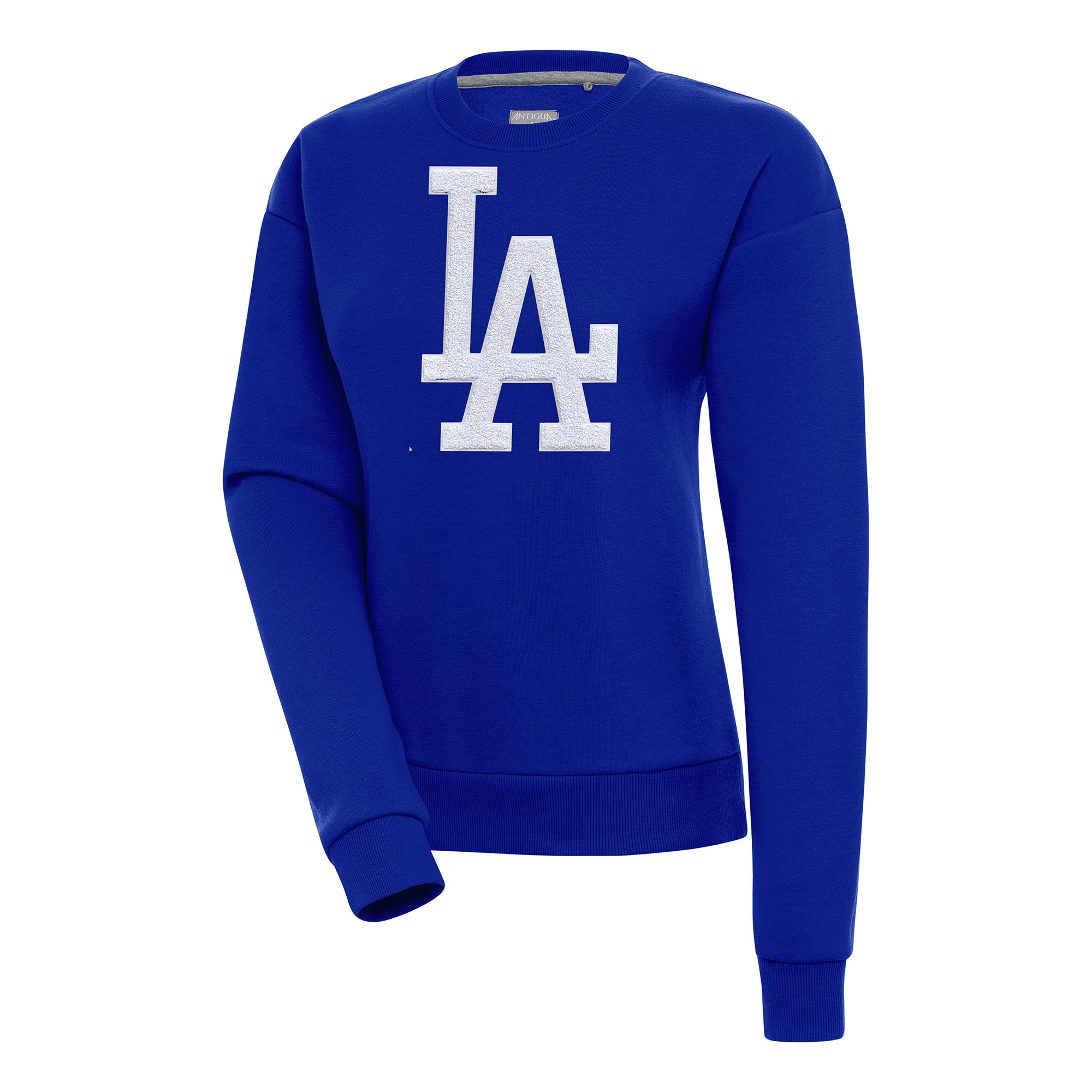 Women’s Antigua  Royal Los Angeles Dodgers Victory Chenille Pullover Sweatshirt