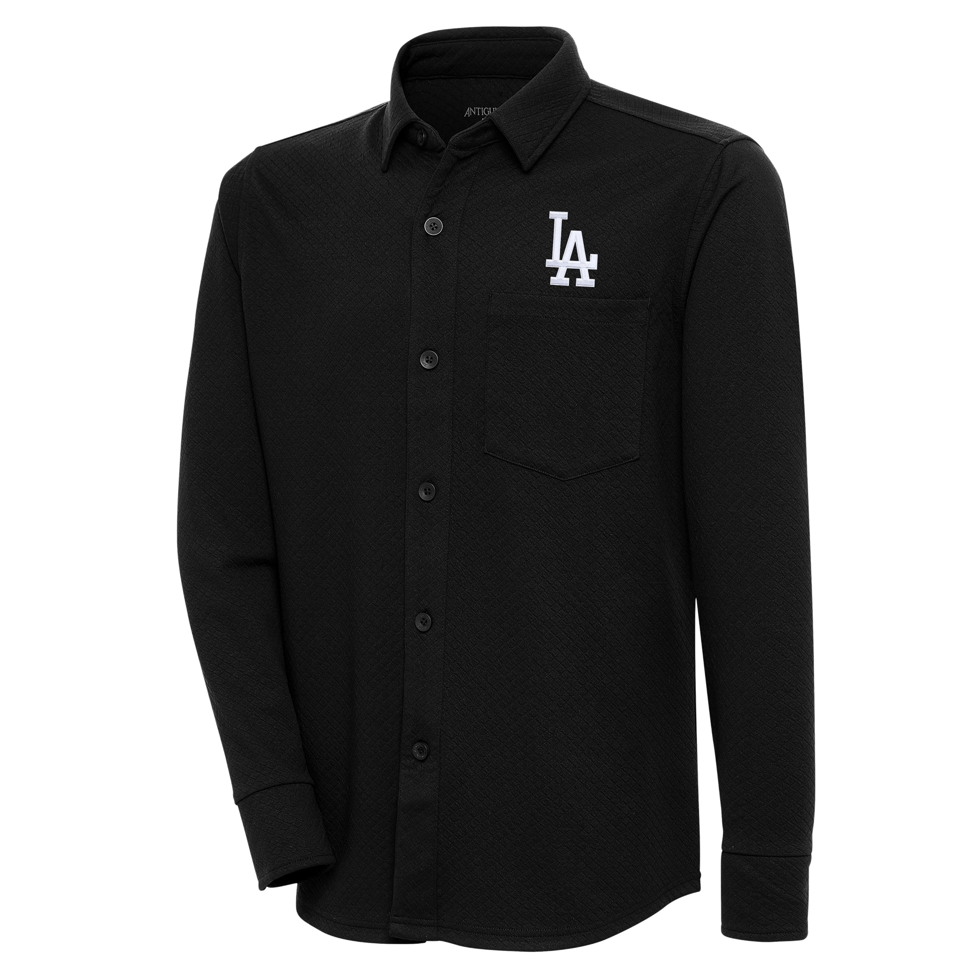 Men’s Antigua Black Los Angeles Dodgers Steamer Button-Up Shacket