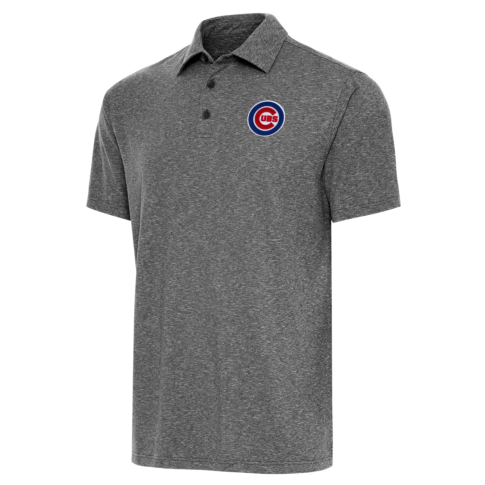 Men’s Antigua  Heather Black Chicago Cubs Par Polo