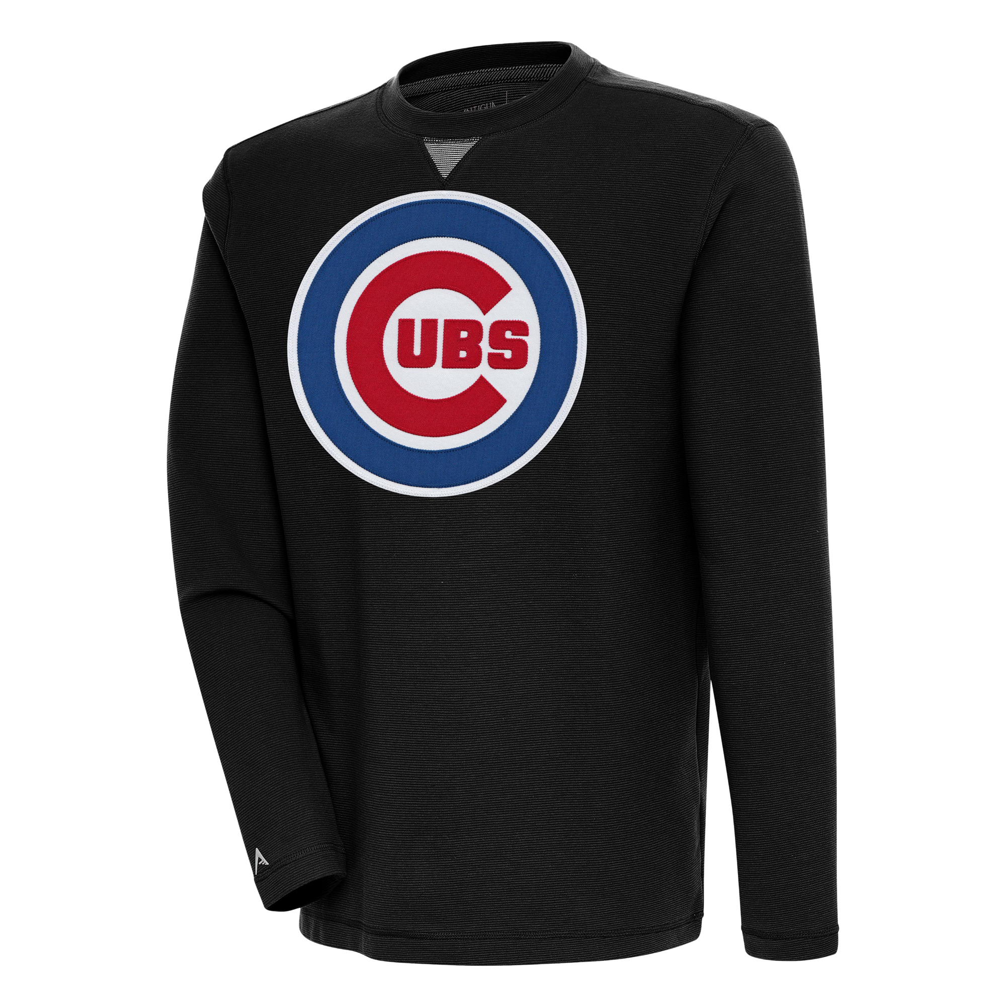 Men’s Antigua  Black Chicago Cubs Flier Bunker Pullover Sweatshirt