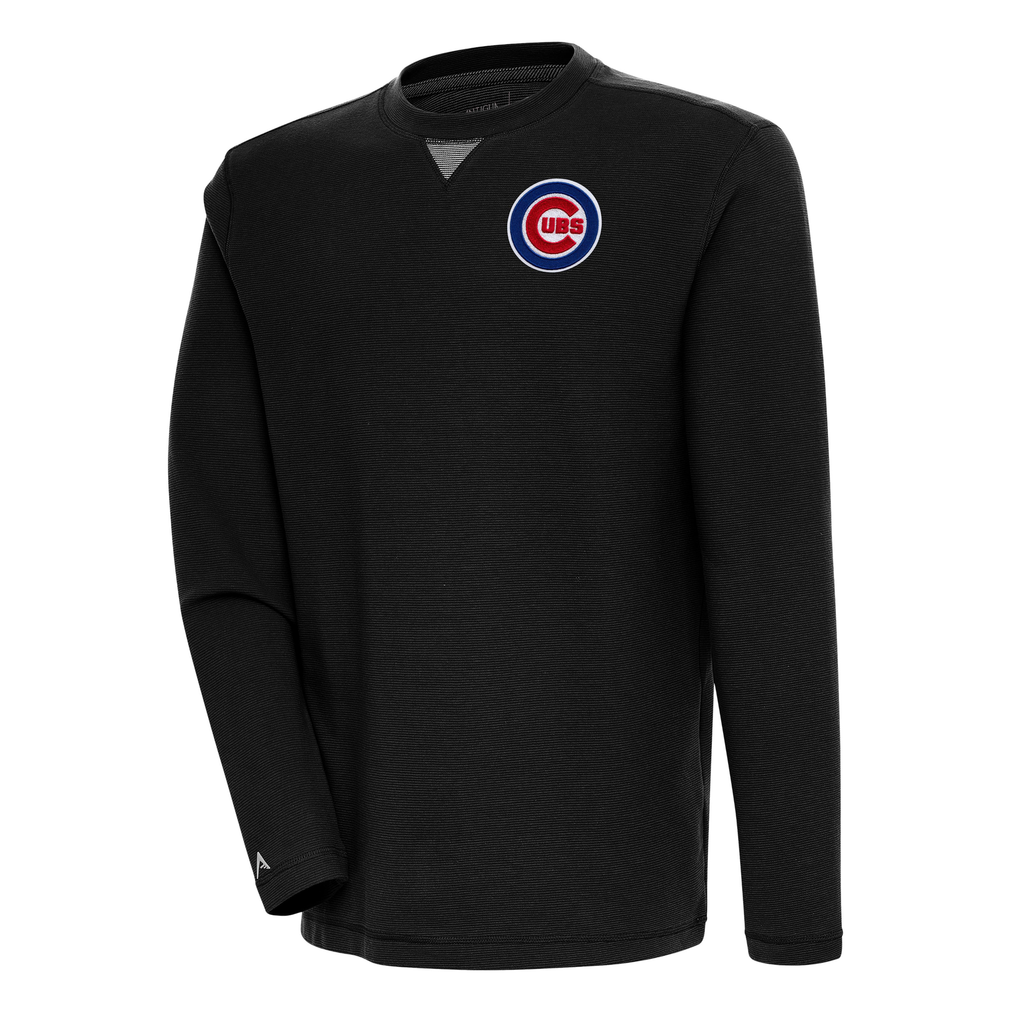 Men’s Antigua Black Chicago Cubs Flier Bunker Pullover Sweatshirt