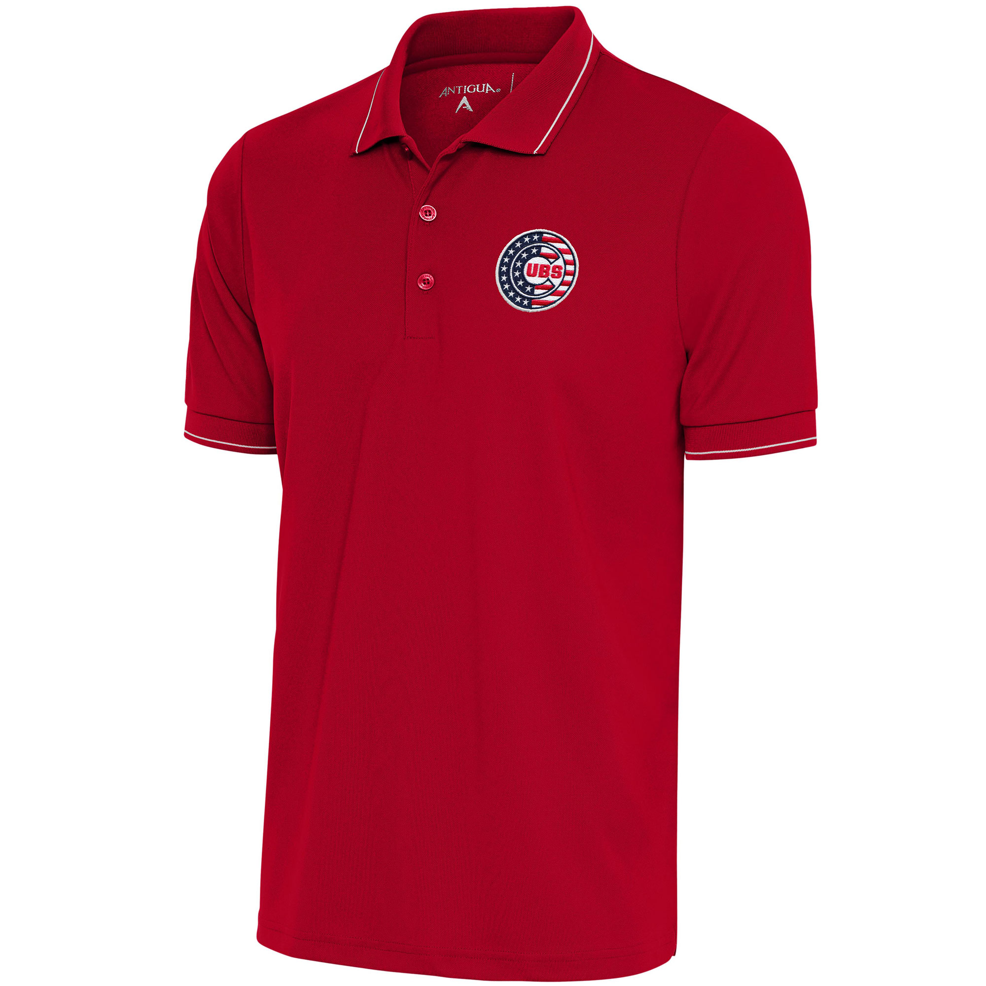 Men’s Antigua Red/White Chicago Cubs Patriotic Affluent Polo