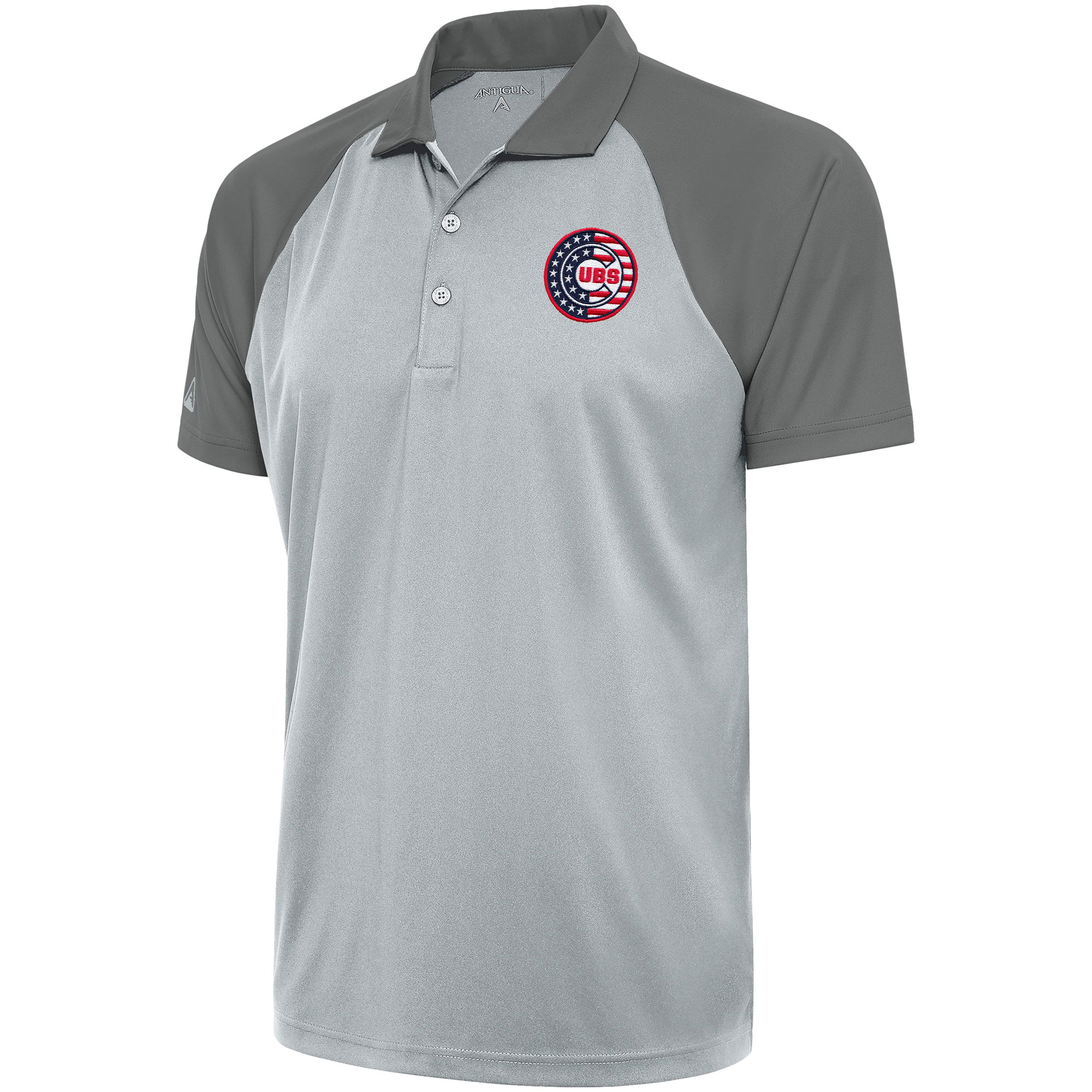 Men’s Antigua  Silver/Steel Chicago Cubs Patriotic Nova Polo