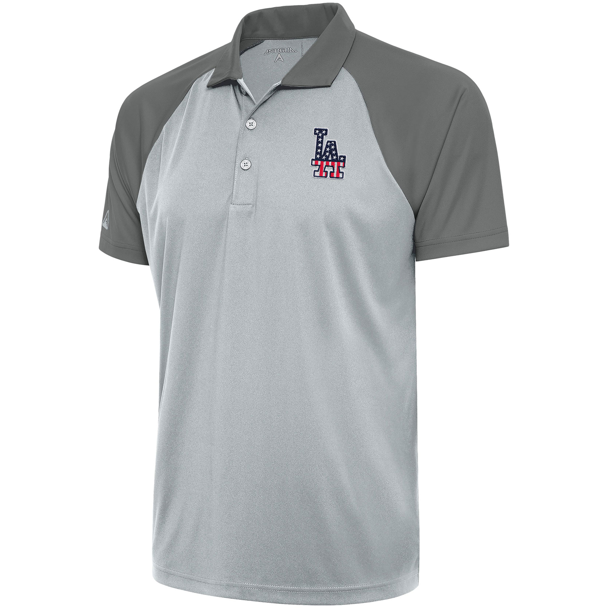 Men’s Antigua Silver/Steel Los Angeles Dodgers Patriotic Nova Polo