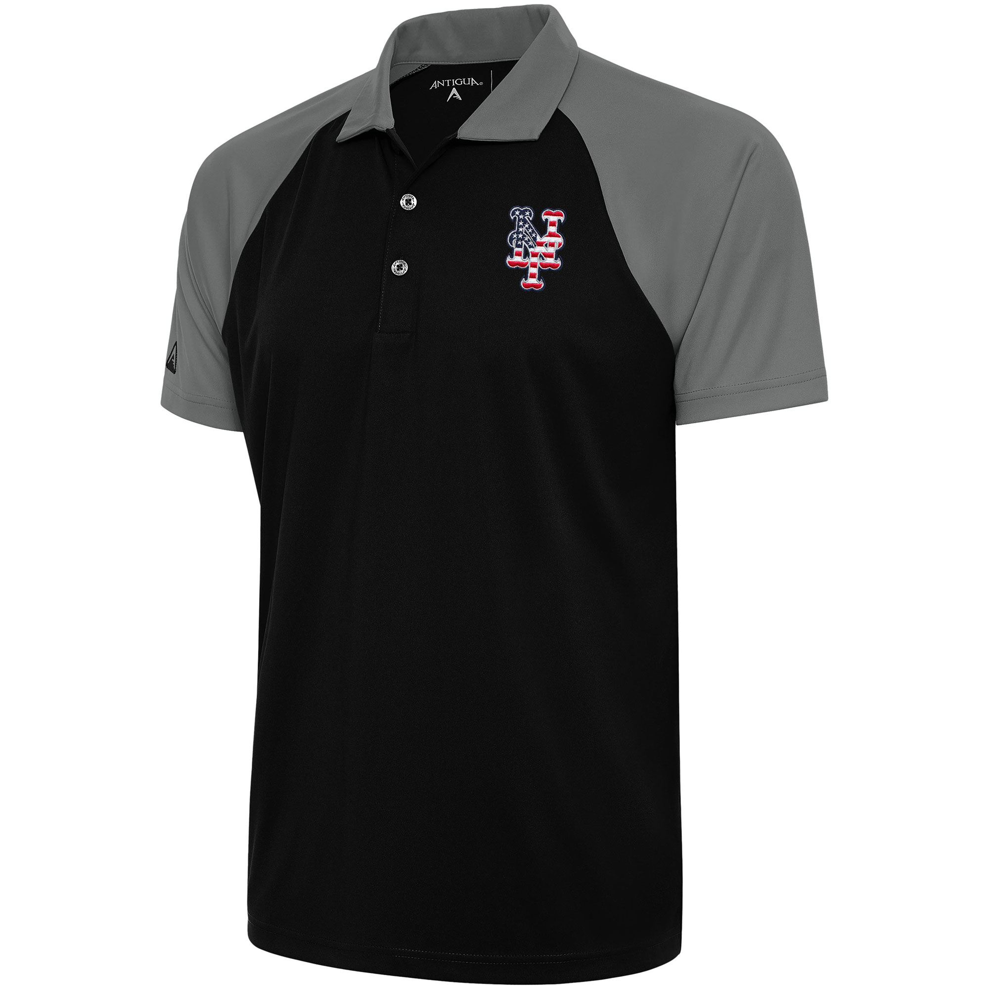 Men’s Antigua  Black/Steel New York Mets Patriotic Nova Polo