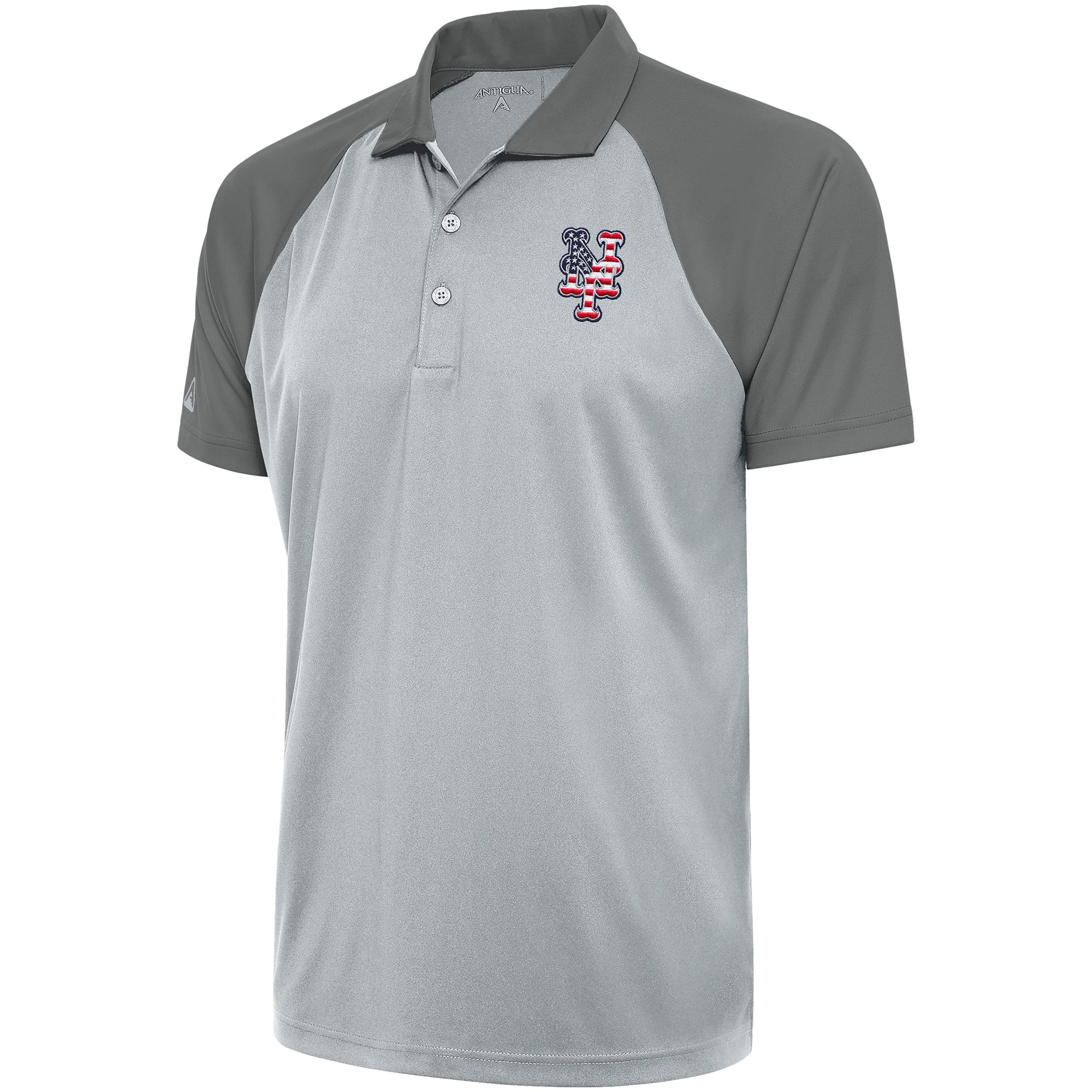 Men’s Antigua  Silver/Steel New York Mets Patriotic Nova Polo