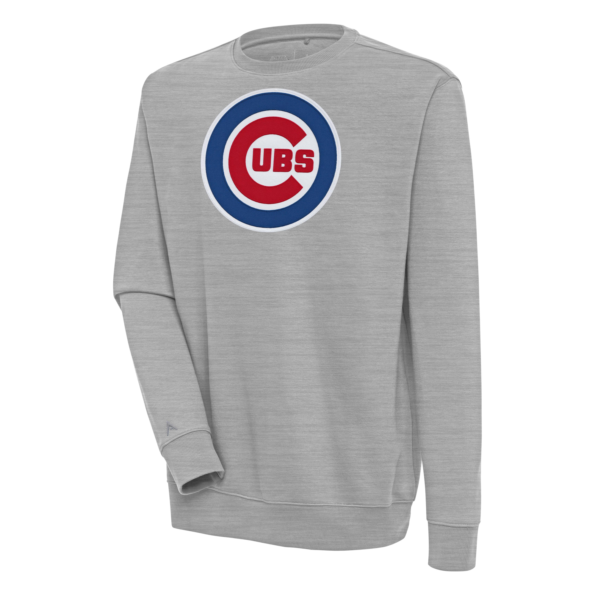 Men’s Antigua Heather Gray Chicago Cubs Victory Pullover Sweatshirt