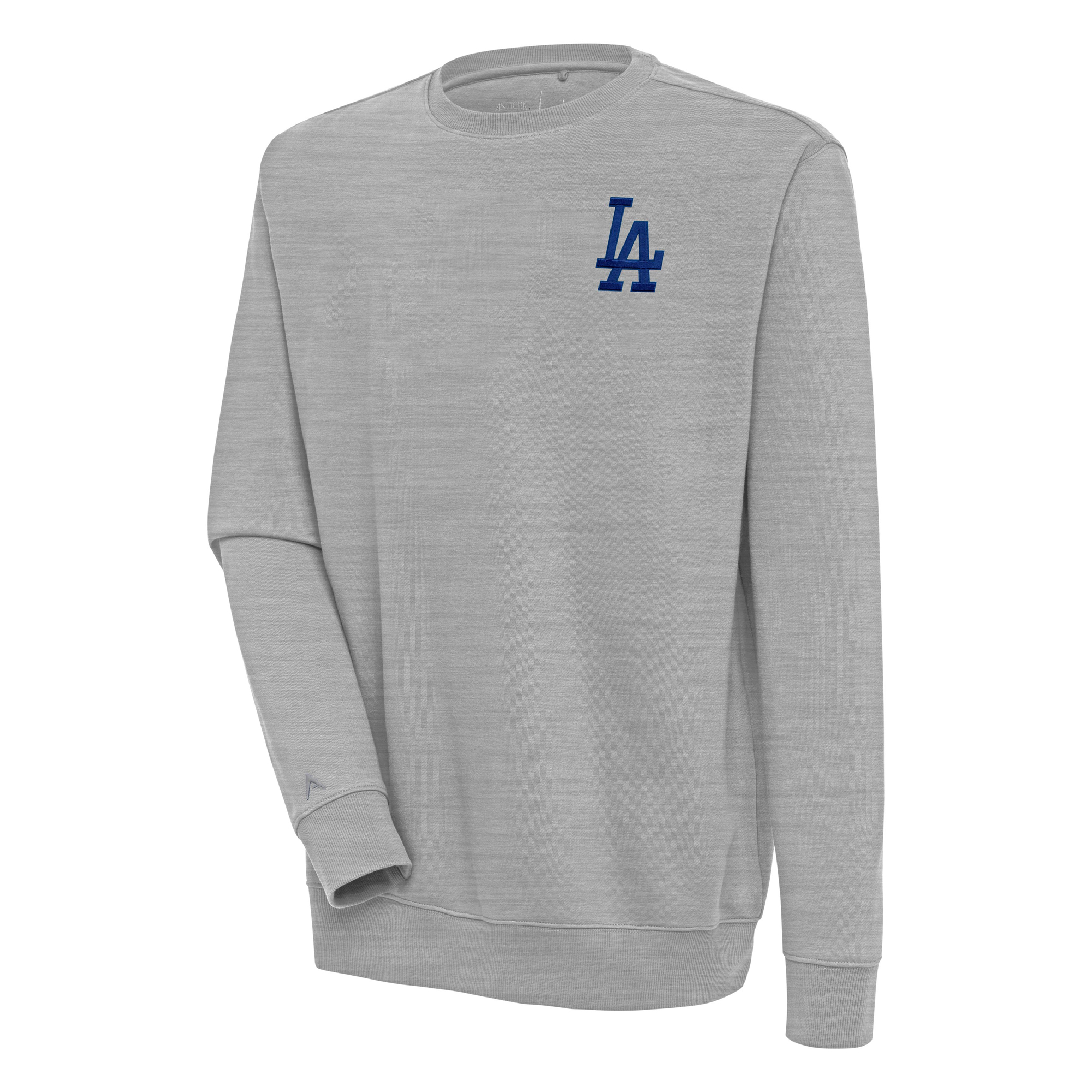 Men’s Antigua Heather Gray Los Angeles Dodgers Victory Pullover Sweatshirt