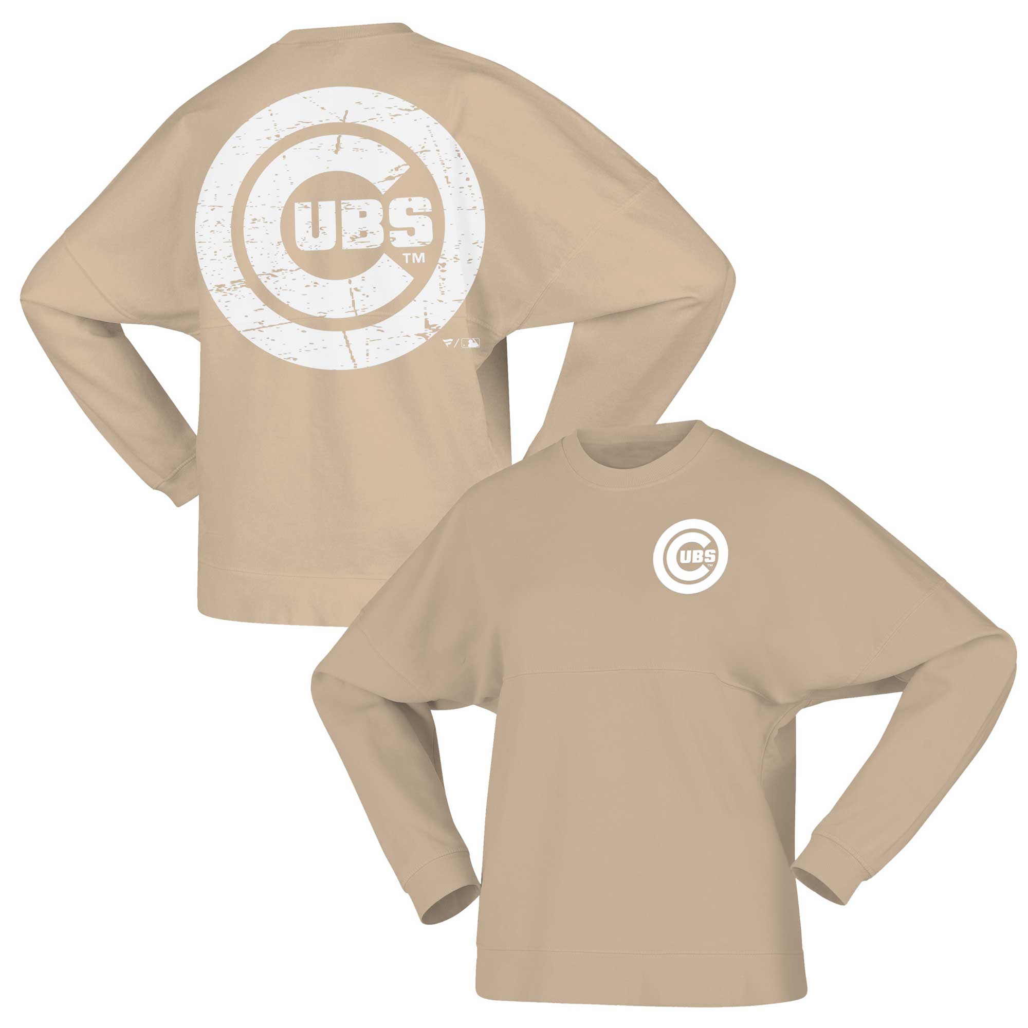 Women’s Fanatics Tan Chicago Cubs Branded Fleece Pullover Sweatshirt