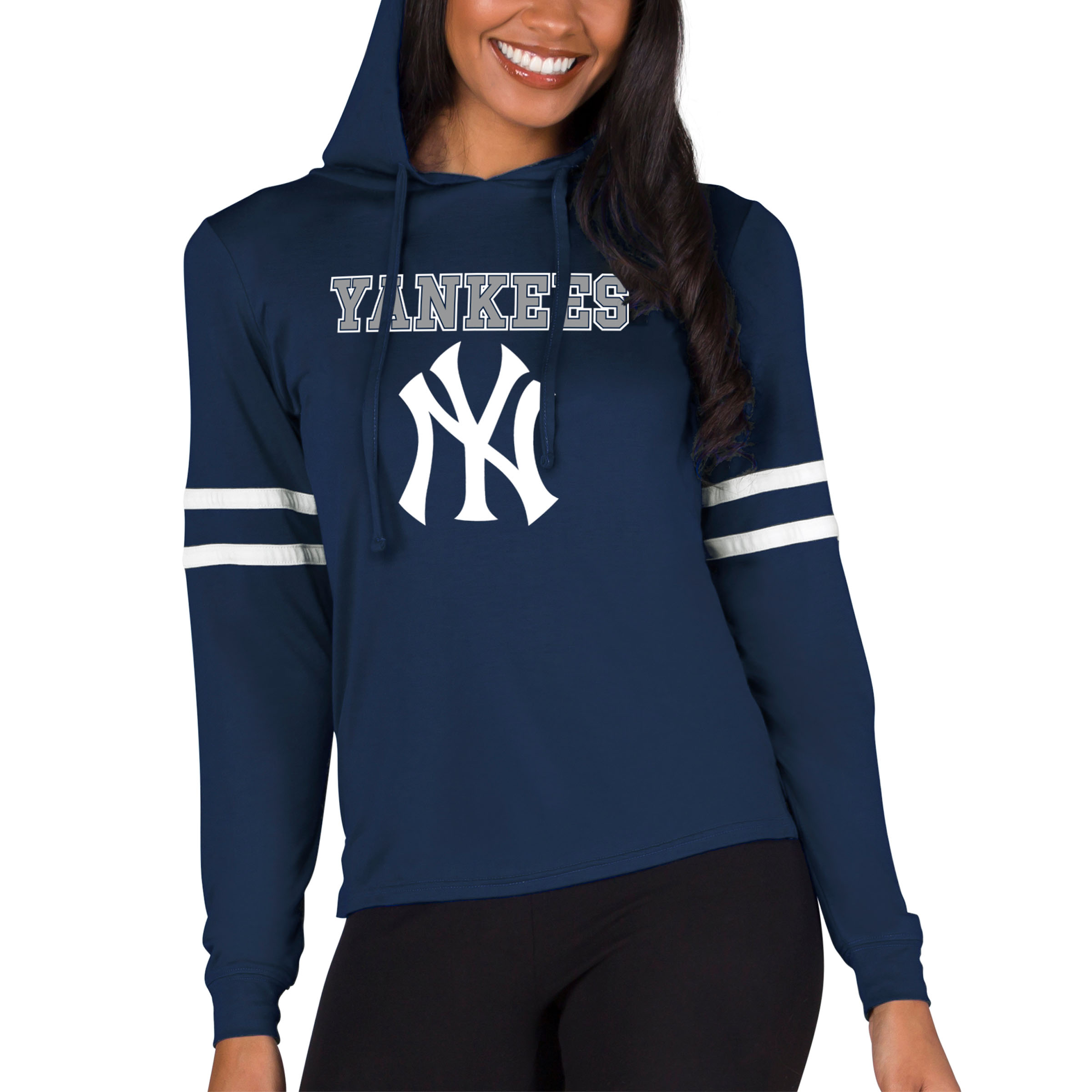 Women’s Concepts Sport Navy New York Yankees Marathon Lightweight Lounge Pullover Hoodie