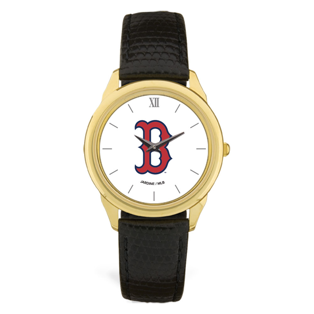 Men’s  Black Boston Red Sox Leather Wristwatch