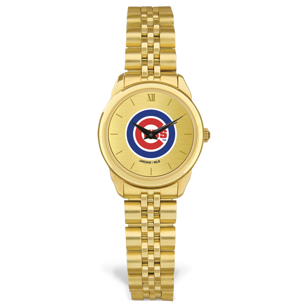 Women’s  Gold Chicago Cubs Rolled Link Bracelet Wristwatch