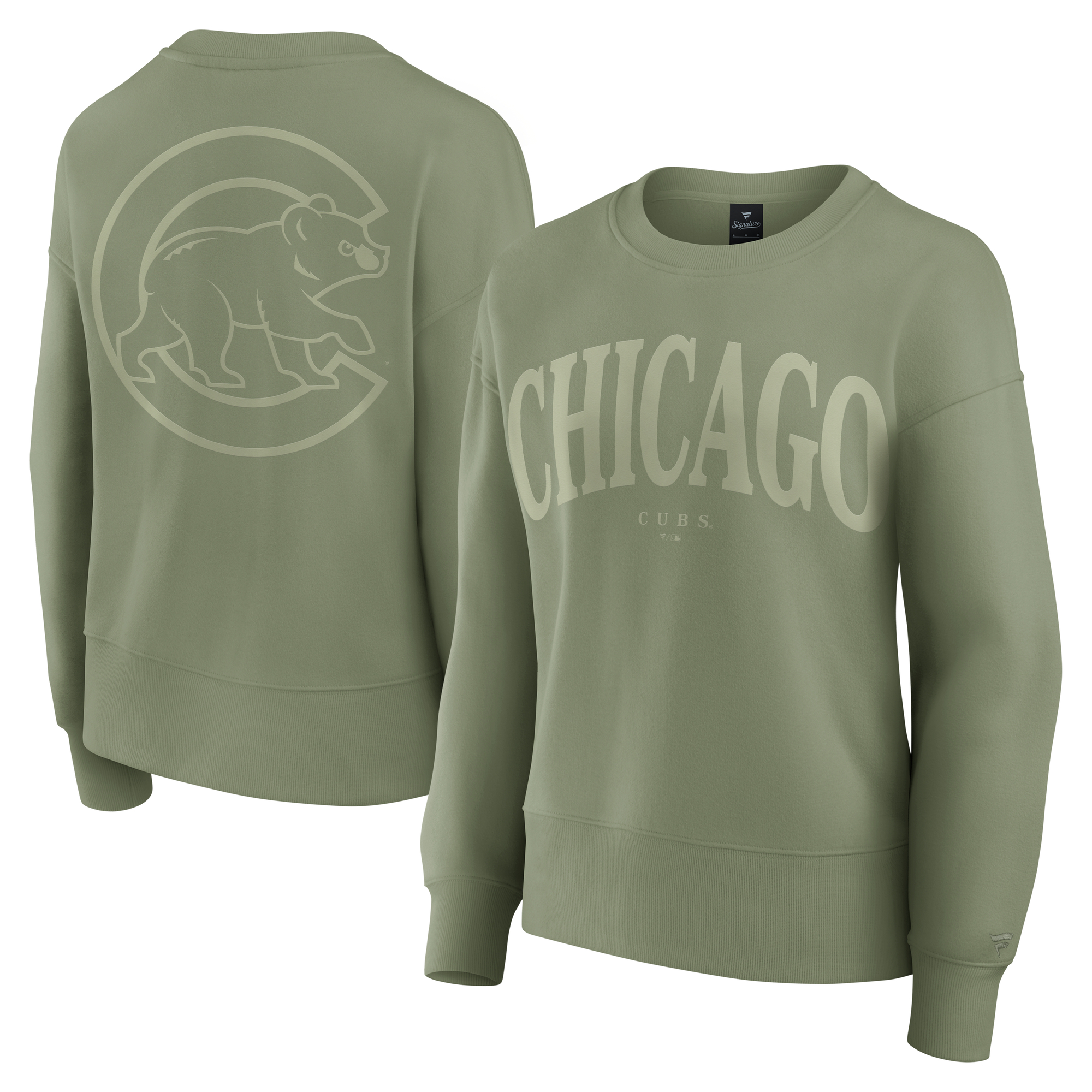 Women’s Fanatics Green Chicago Cubs Elements Flow Pullover Sweatshirt