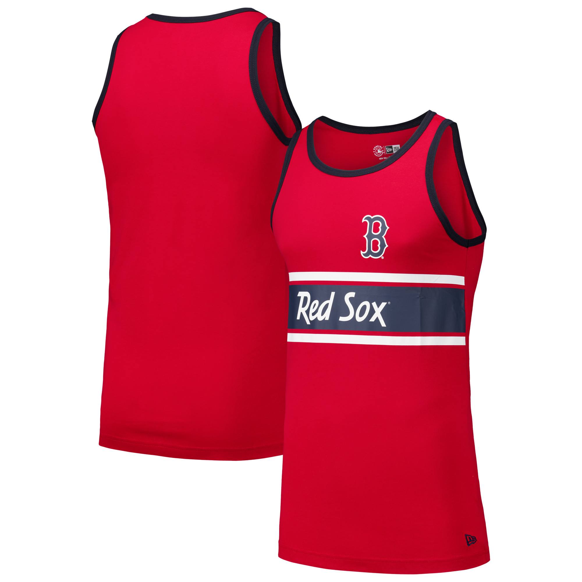 Men’s New Era Red Boston Red Sox Jersey Ringer Tank Top