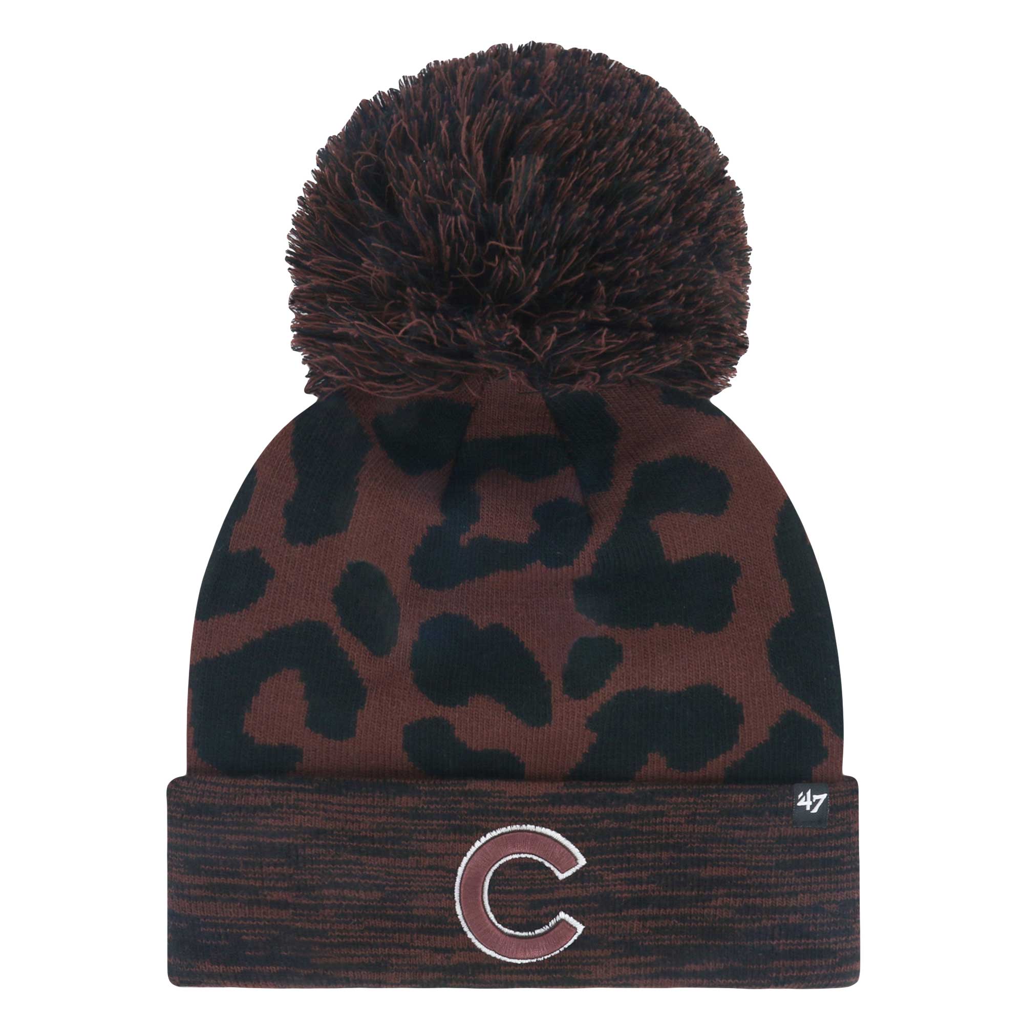 Women’s ’47 Brown Chicago Cubs Rosette Cuffed Knit Hat with Pom