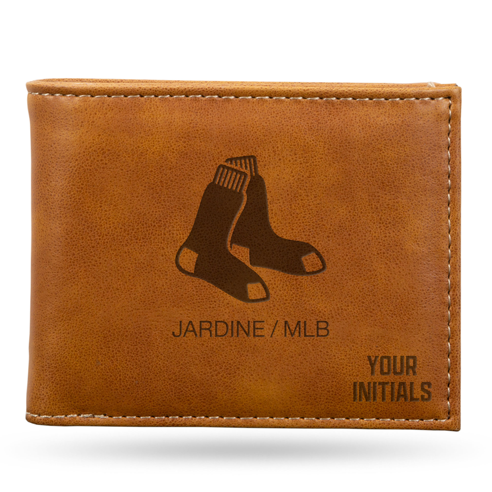 Brown Boston Red Sox Personalized Billfold Wallet