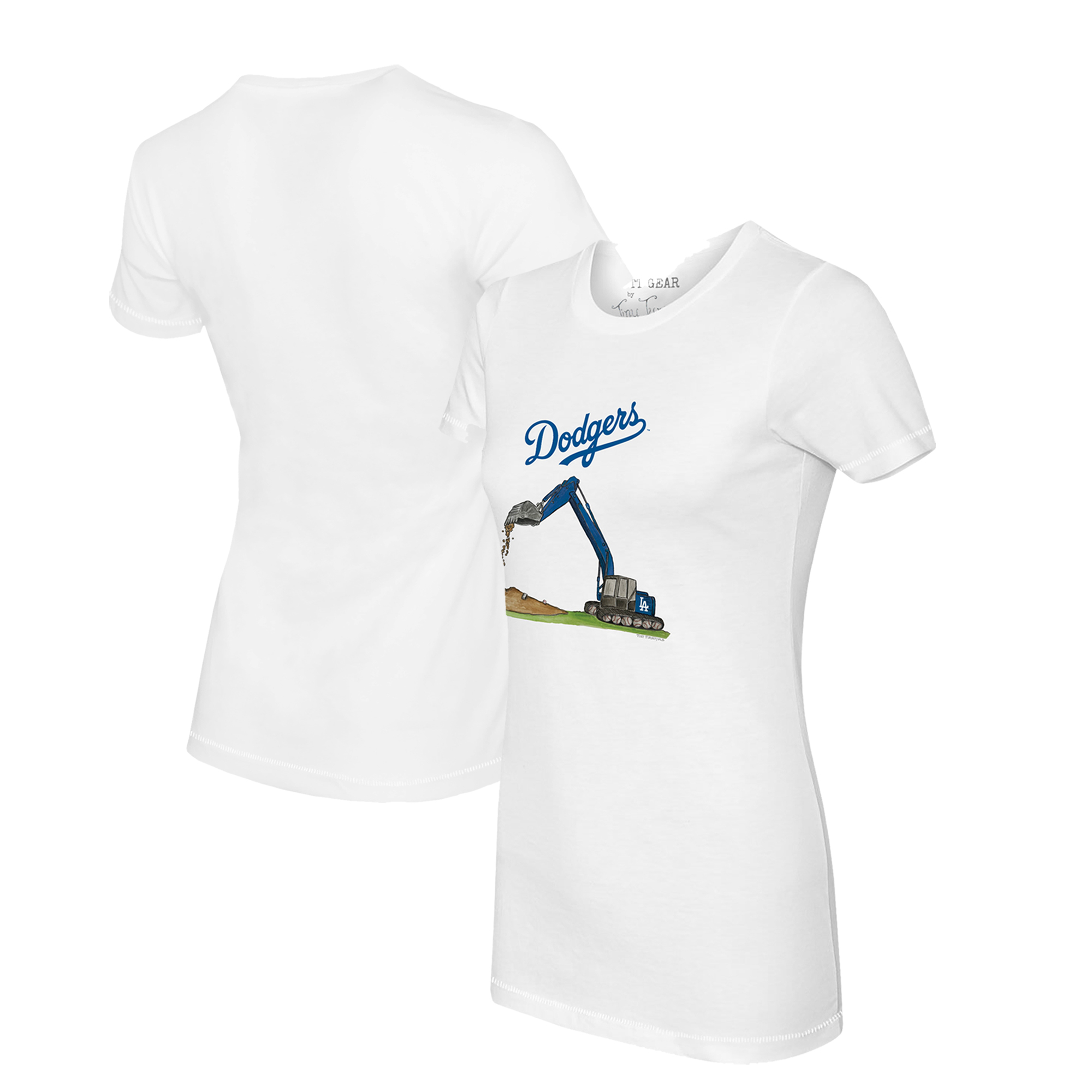 Women’s Tiny Turnip White Los Angeles Dodgers Excavator T-Shirt
