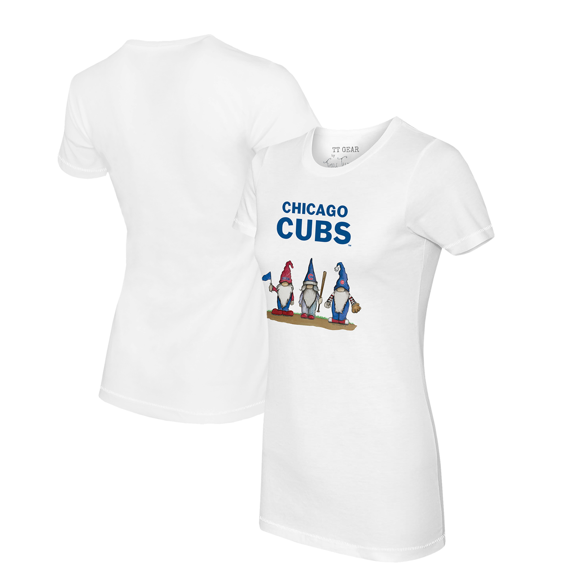 Women’s Tiny Turnip White Chicago Cubs Gnomes T-Shirt