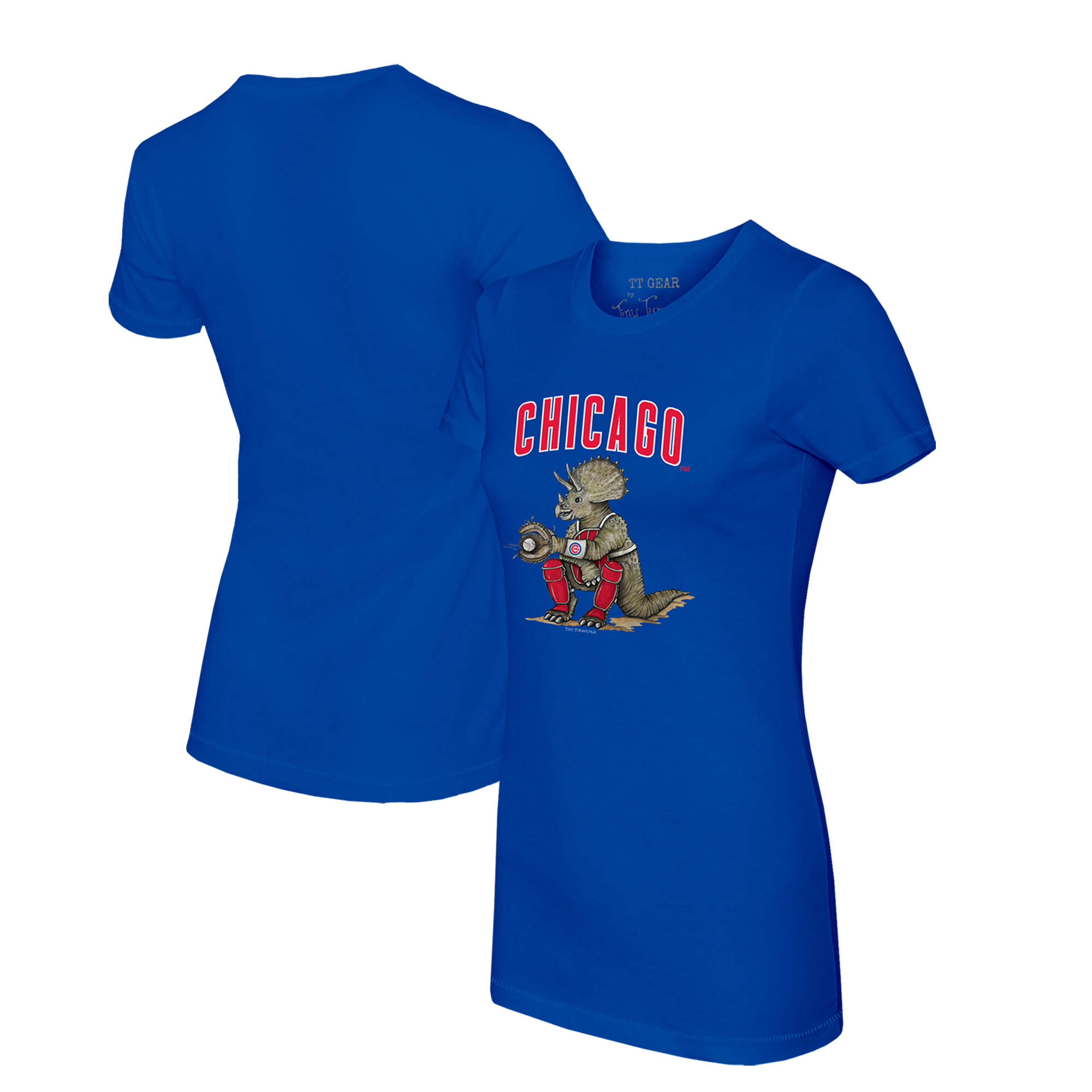 Women’s Tiny Turnip Royal Chicago Cubs Triceratops T-Shirt
