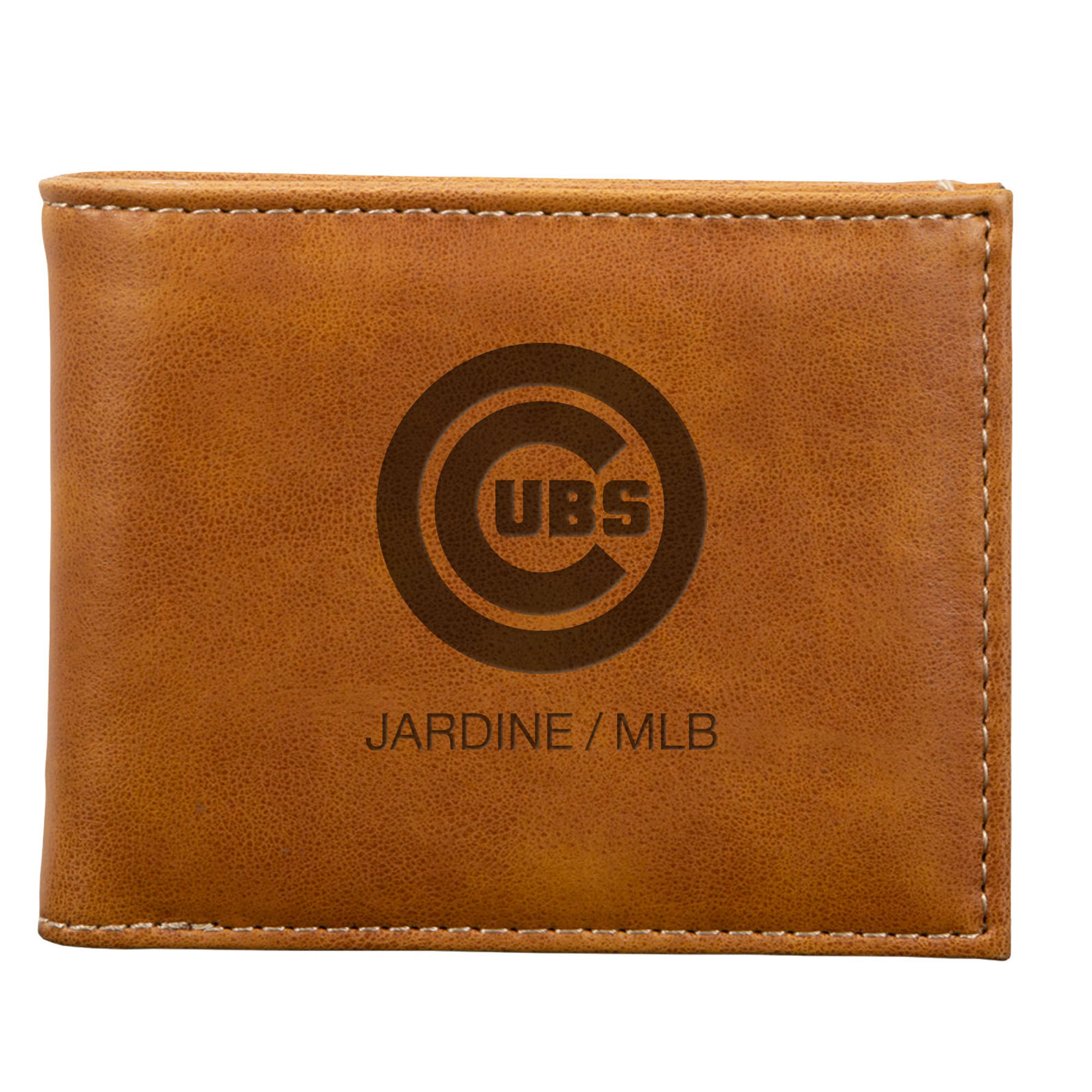 Brown Chicago Cubs Laser-Engraved Billfold Wallet
