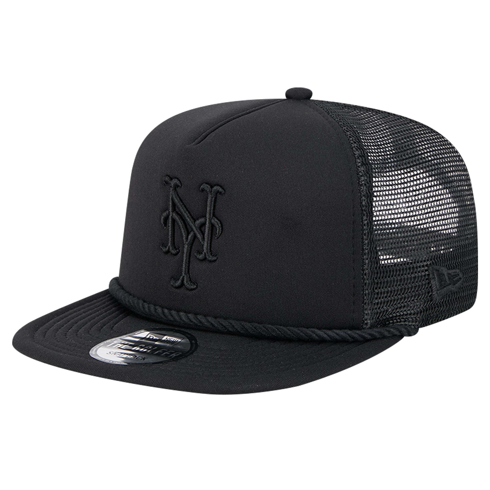 Men’s New Era Black New York Mets Tone Foam Meshback Golfer Snapback Hat