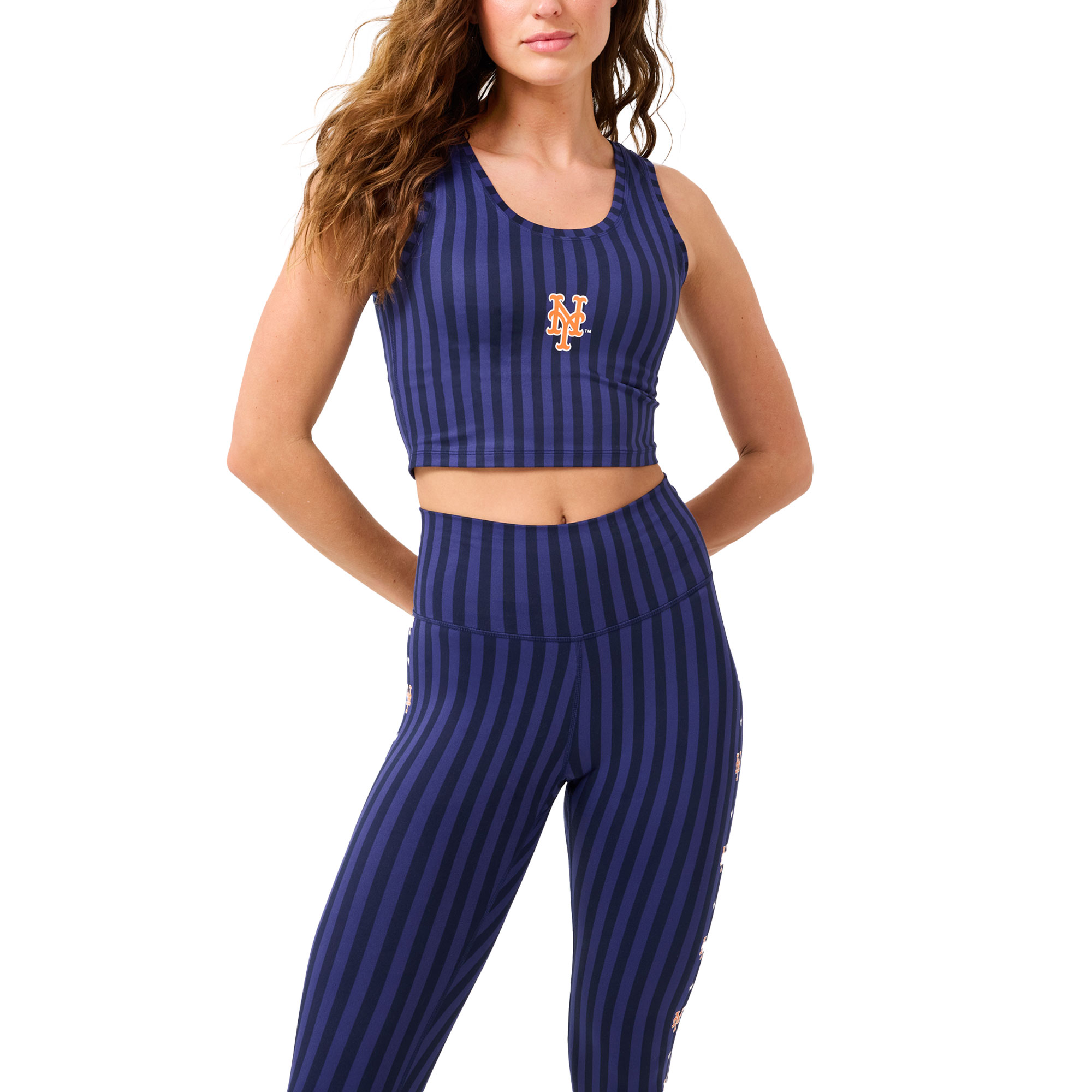 Women’s Terez Navy New York Mets Printed Crop Tank Top