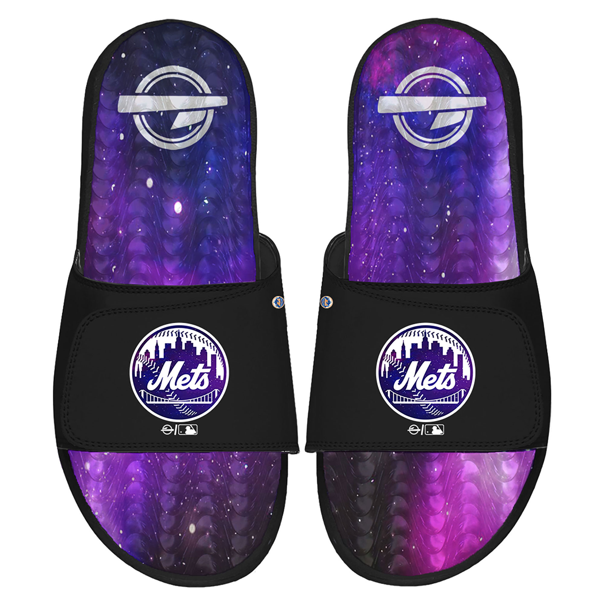 Men’s ISlide  Black New York Mets Galaxy Gel Slide Sandals
