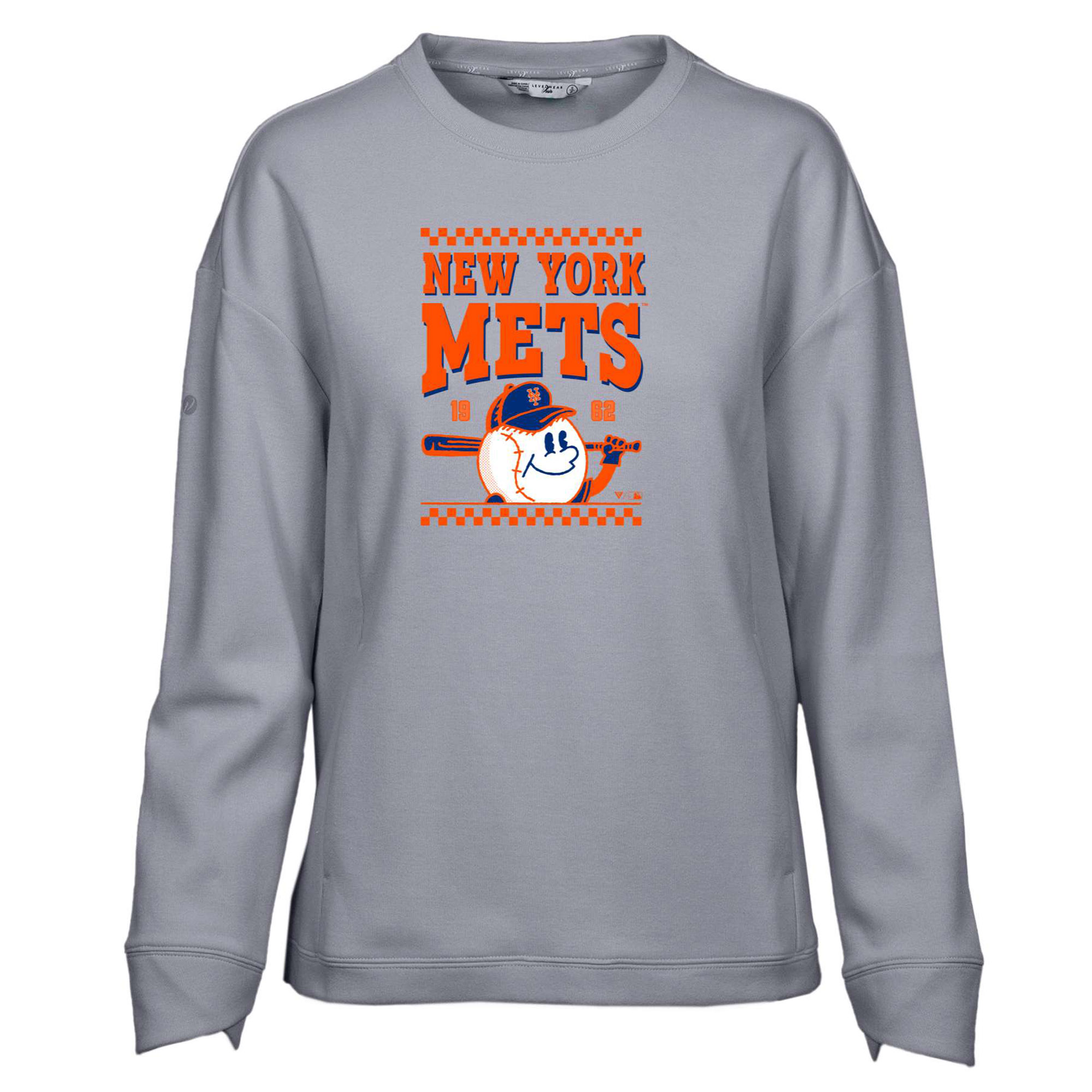 Women’s Levelwear  Gray New York Mets  Fiona Inaugural Pullover Sweatshirt