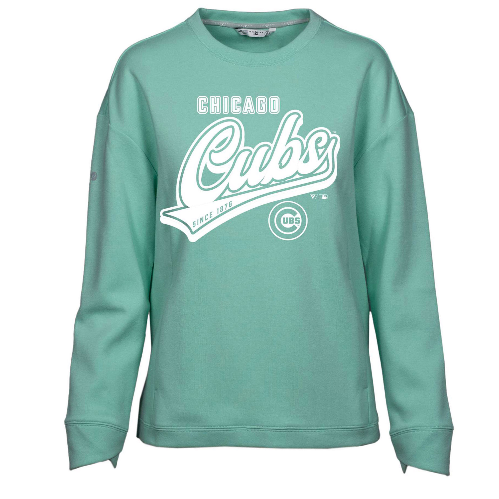 Women’s Levelwear Mint Chicago Cubs Fiona Sweep Pullover Sweatshirt