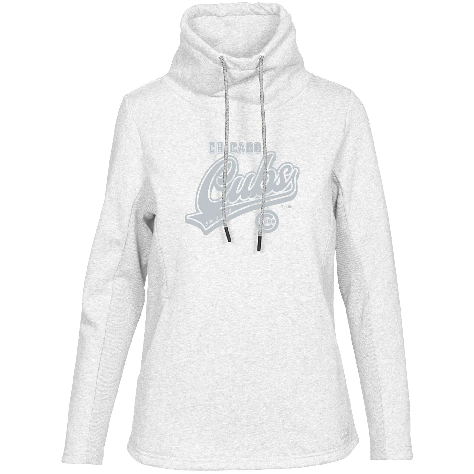 Women’s Levelwear White Chicago Cubs Loop Sweep Pullover Sweatshirt