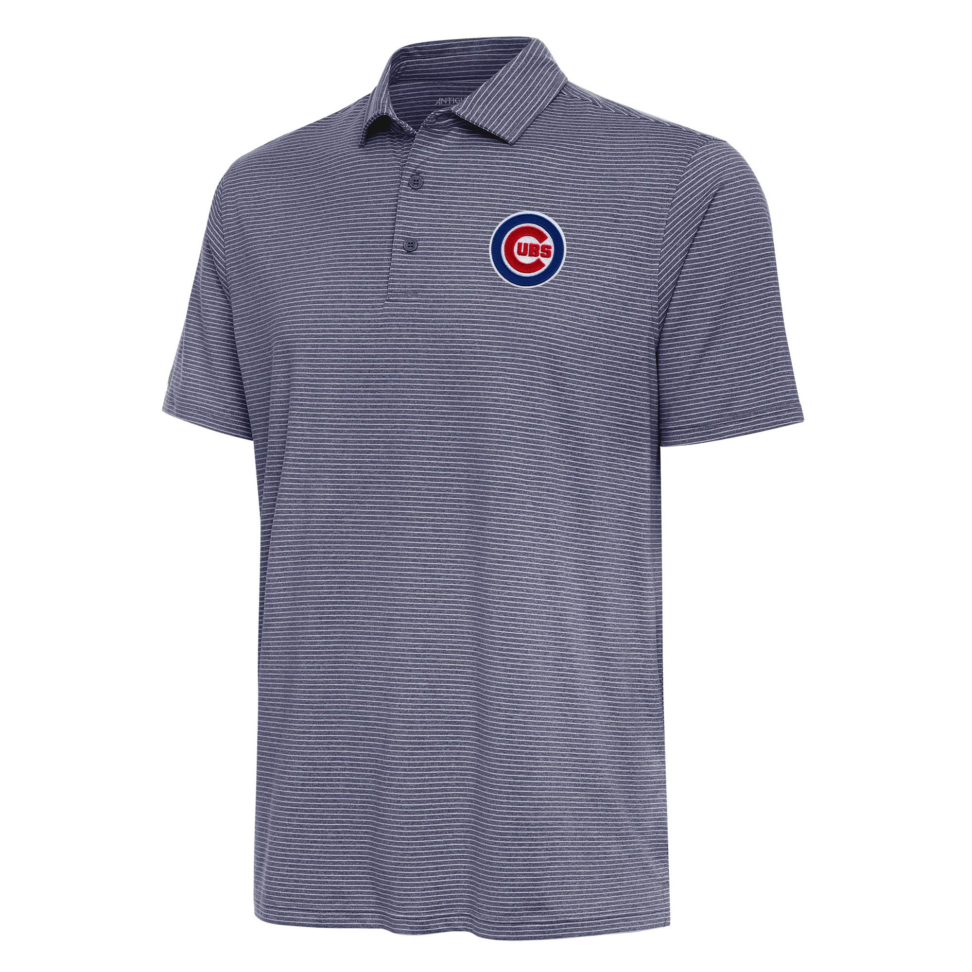 Men’s Antigua Heather Navy Chicago Cubs Scheme Polo