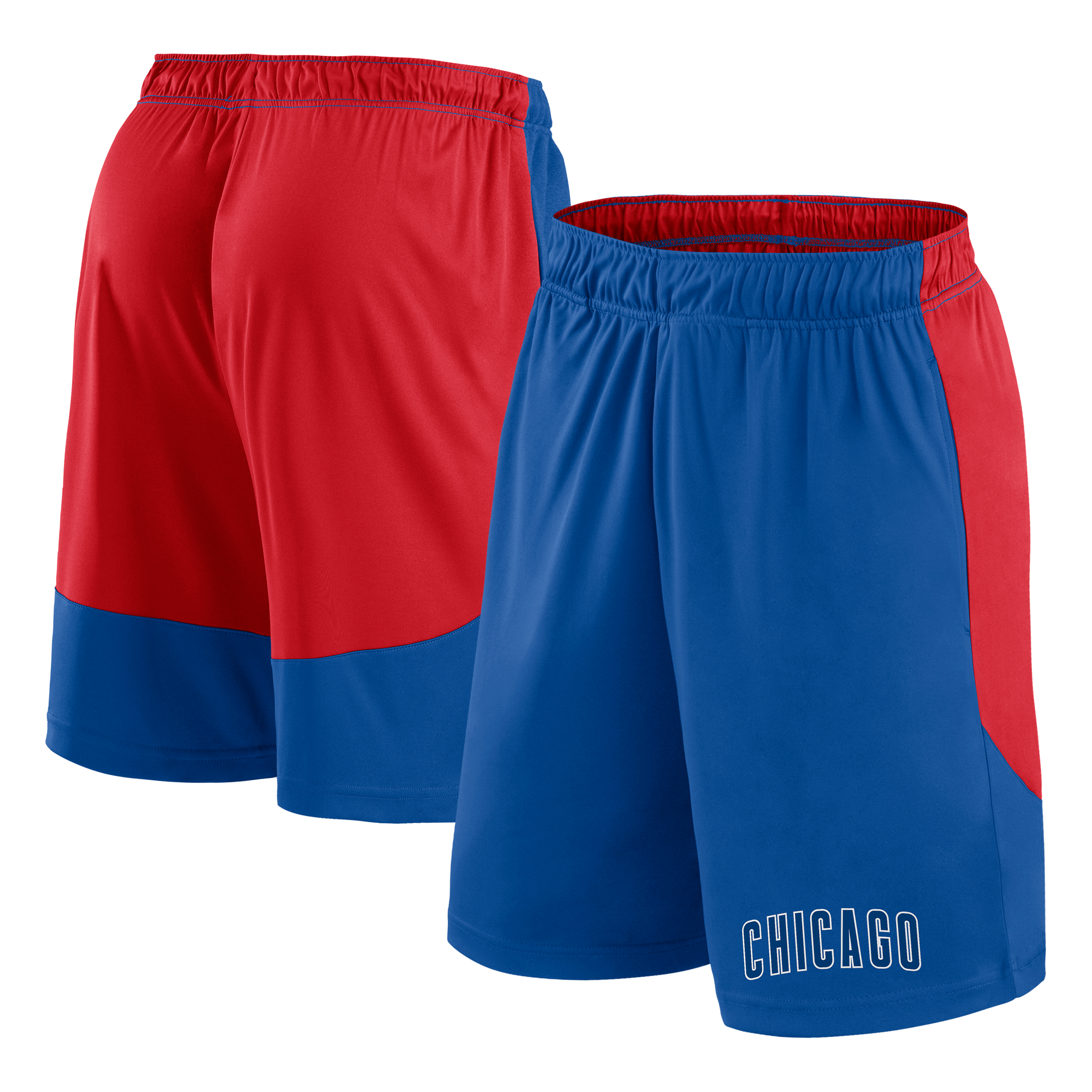 Men’s Fanatics Royal/Red Chicago Cubs Launch Polyester Shorts