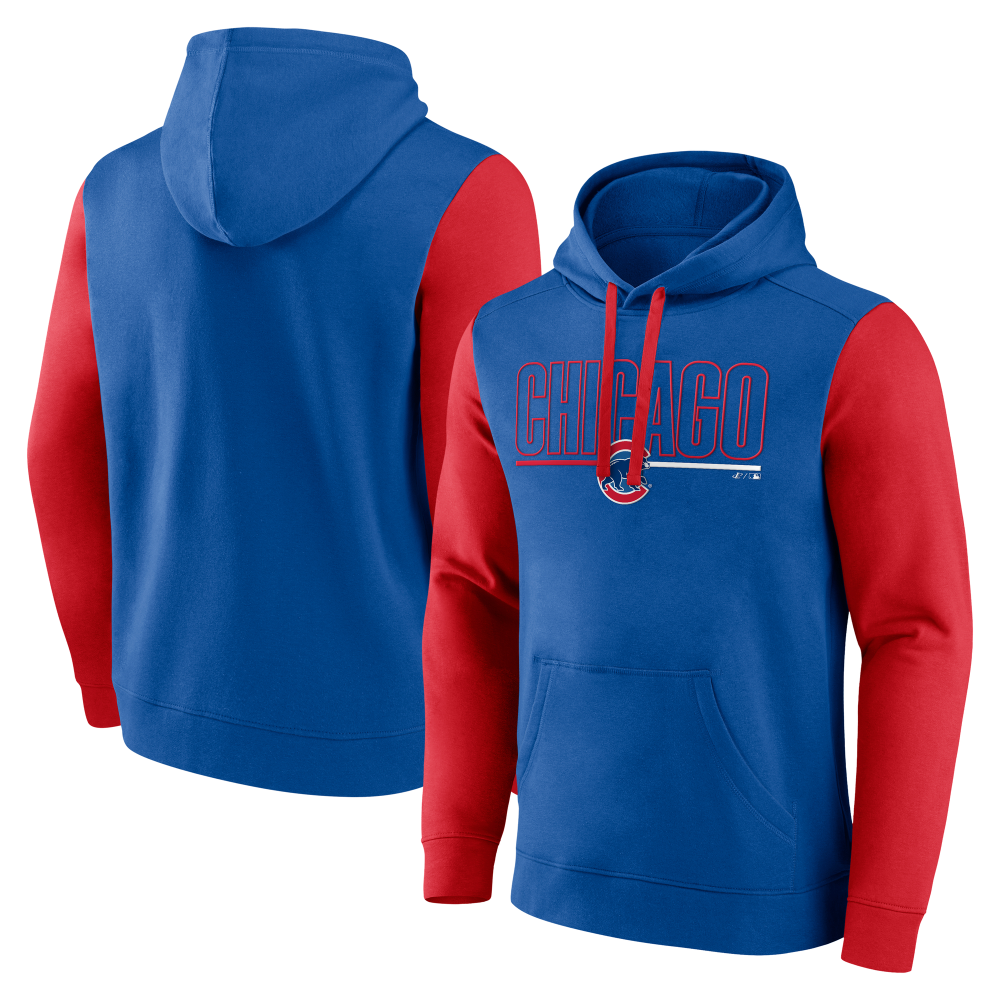 Men’s Fanatics Royal Chicago Cubs Outline Fleece Pullover Hoodie