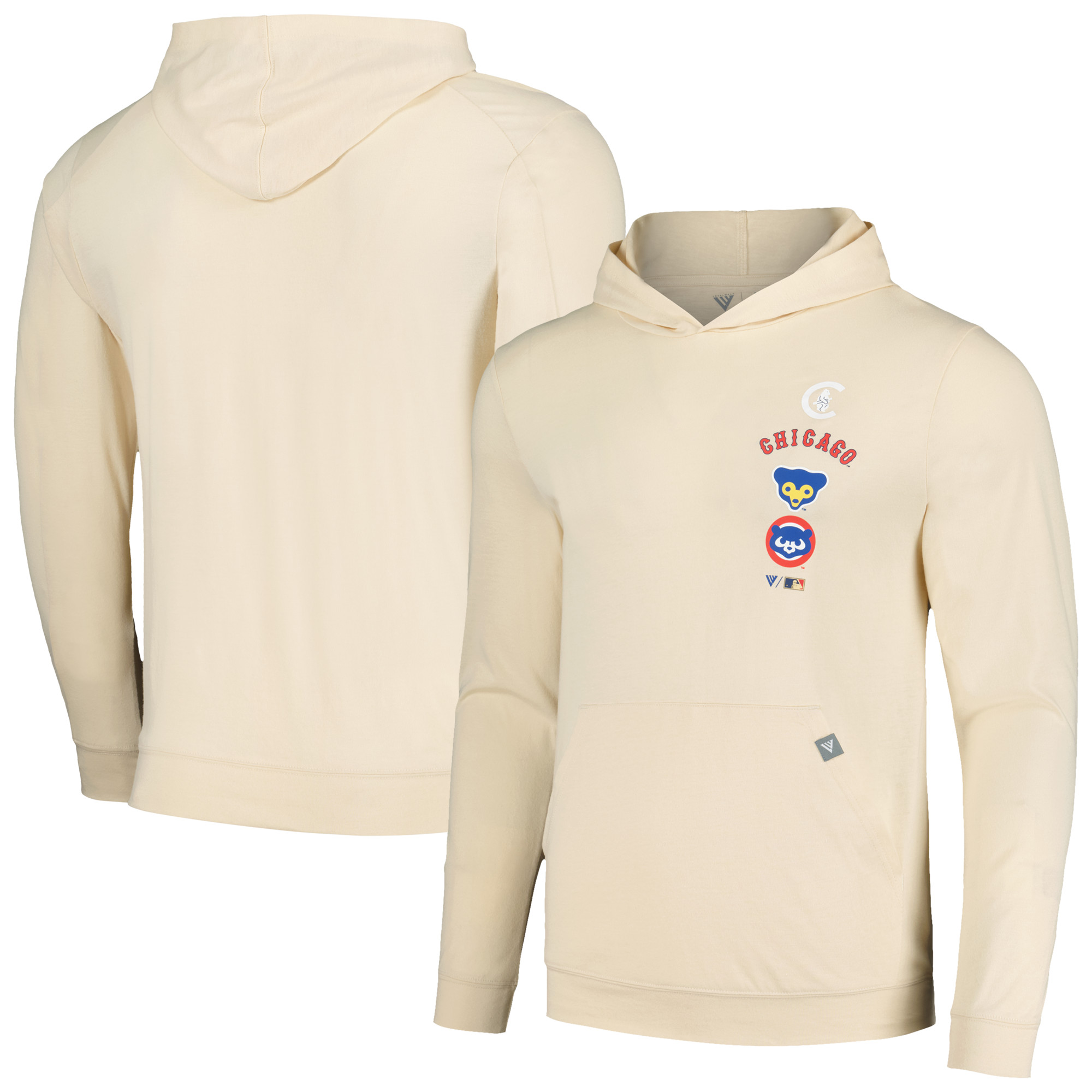 Men’s Levelwear Cream Chicago Cubs Base Line Pullover Hoodie