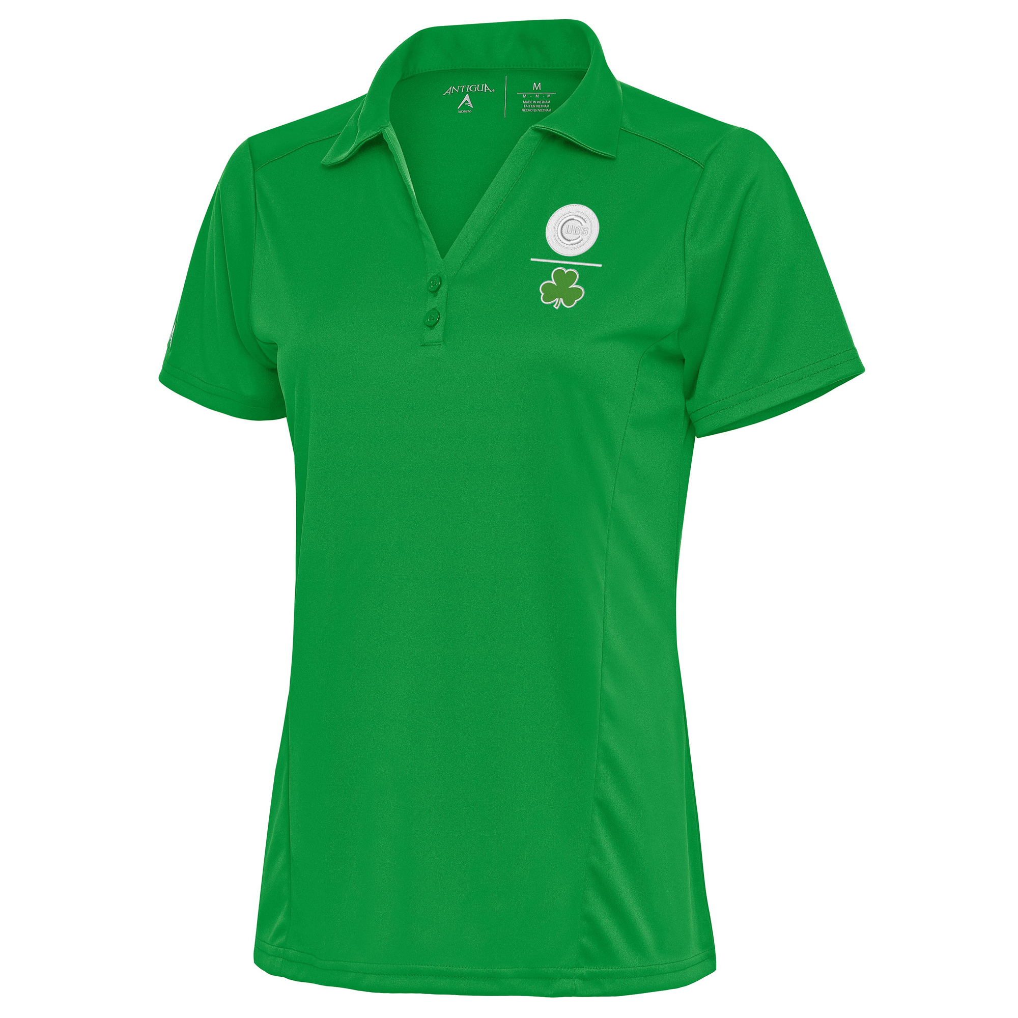 Women’s Antigua  Kelly Green Chicago Cubs Shamrock Tribute Polo